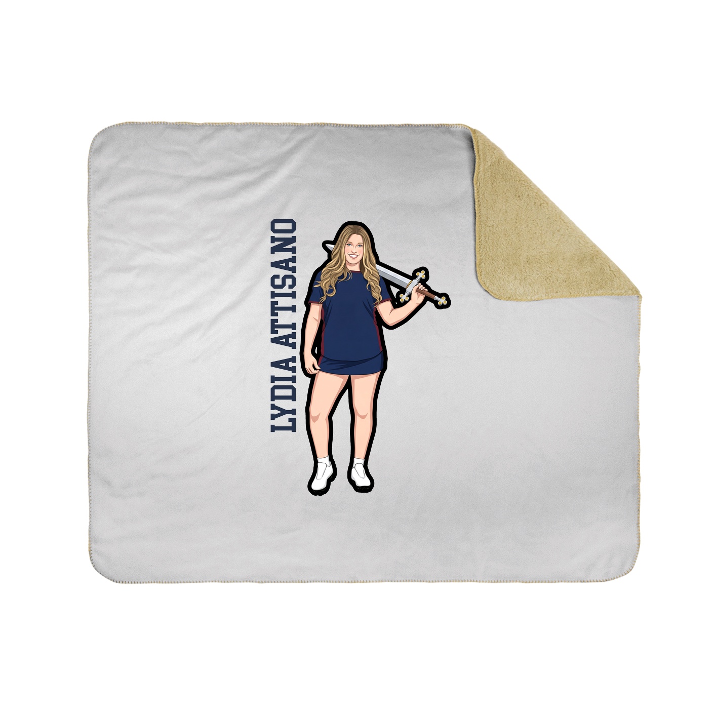 Throw Blanket — Name Vertical in White