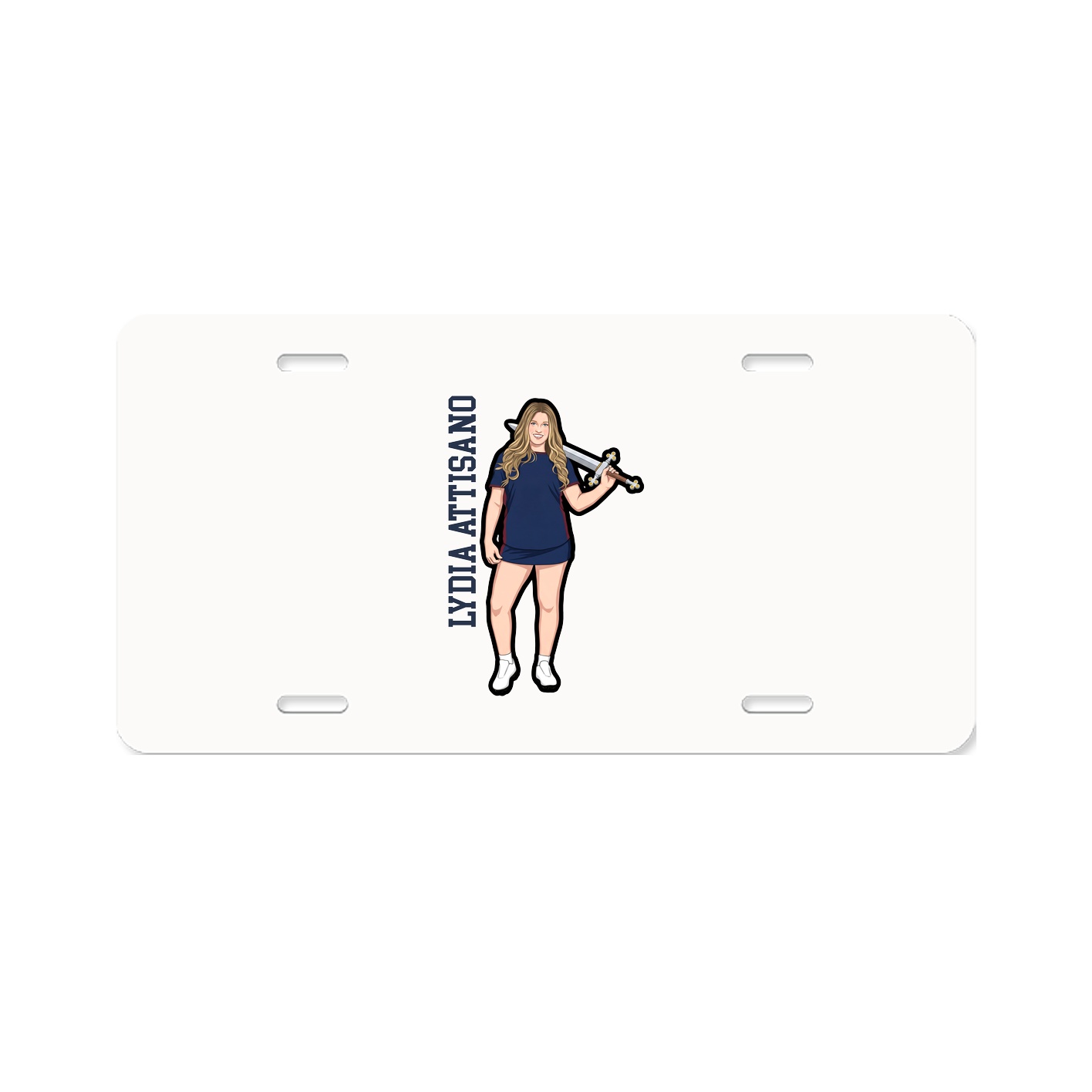 License Plate — Name Vertical in Classic