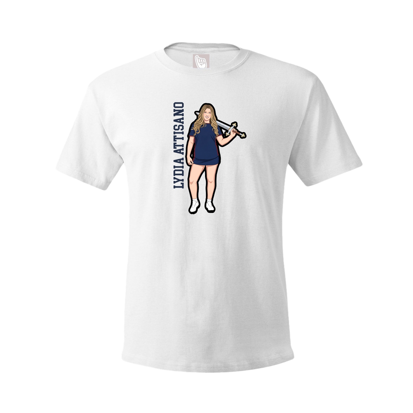 Youth Tee — Name Vertical in White