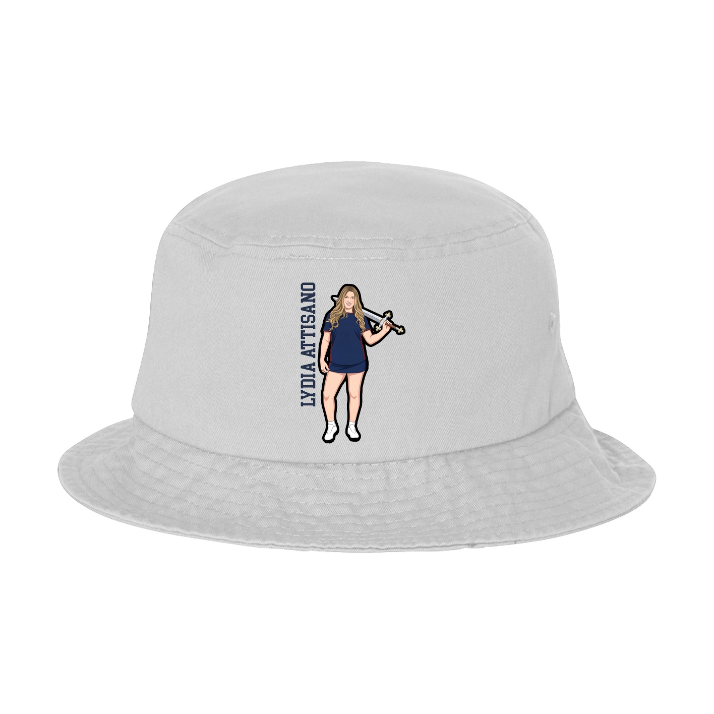 Bucket Cap — Name Vertical in White