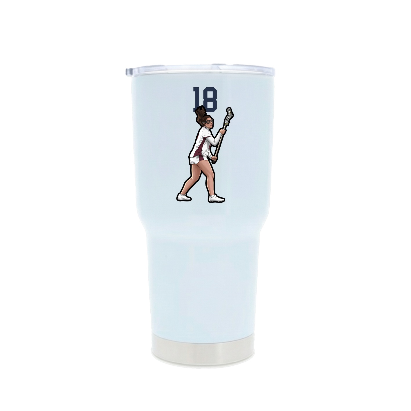 30oz Stainless Steel Tumbler — Number Top in White