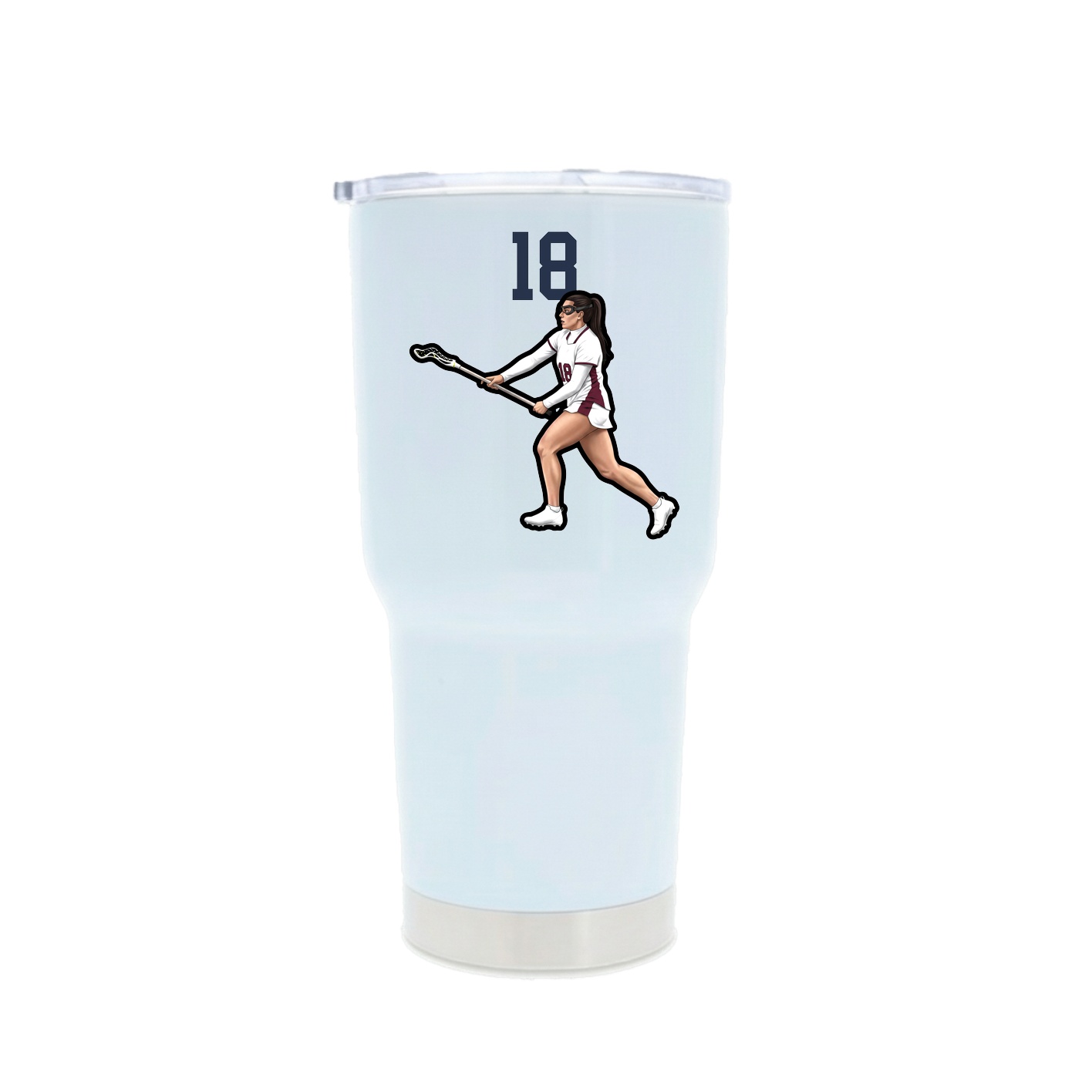 30oz Stainless Steel Tumbler — Number Top in White