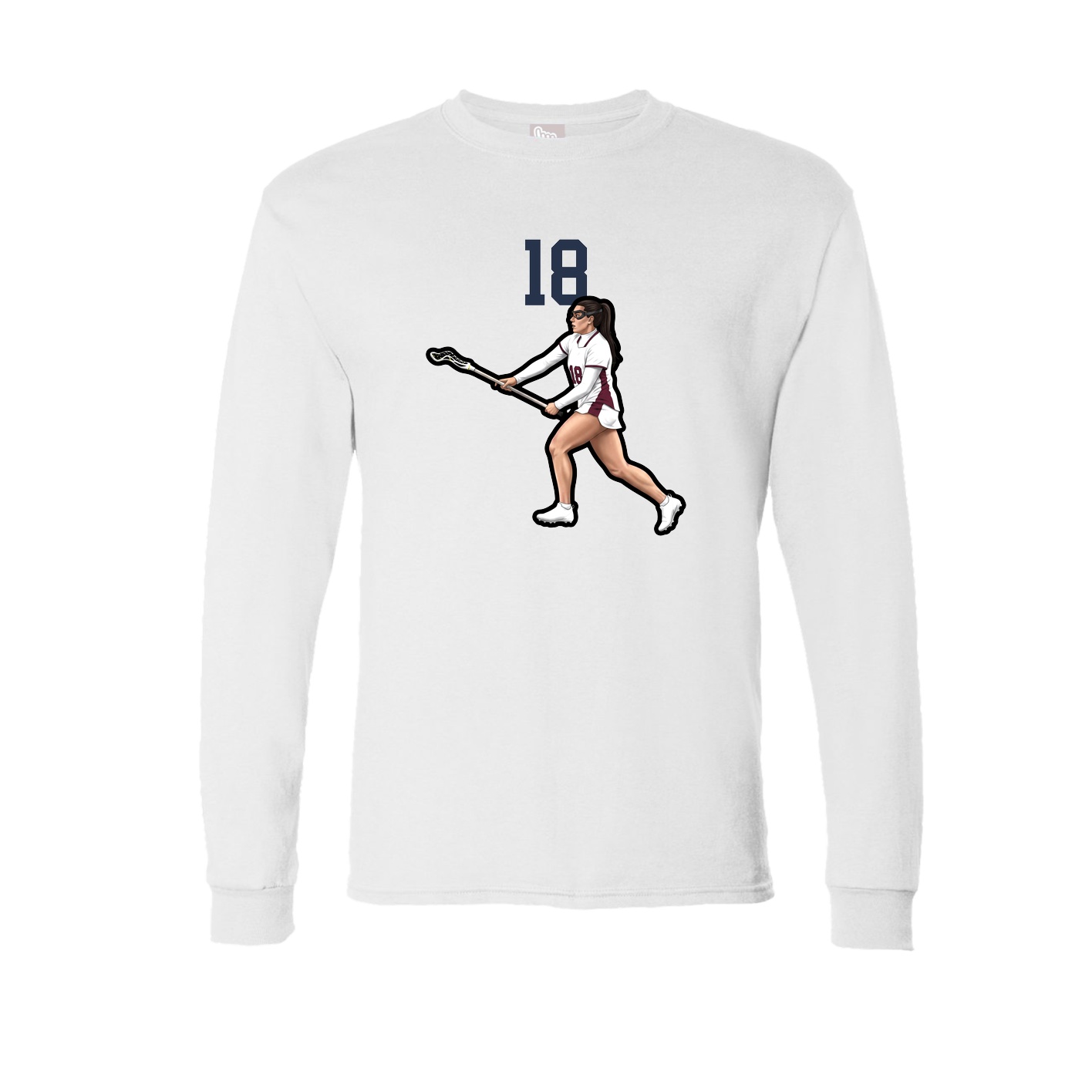 Long Sleeve Tee — Number Top in White