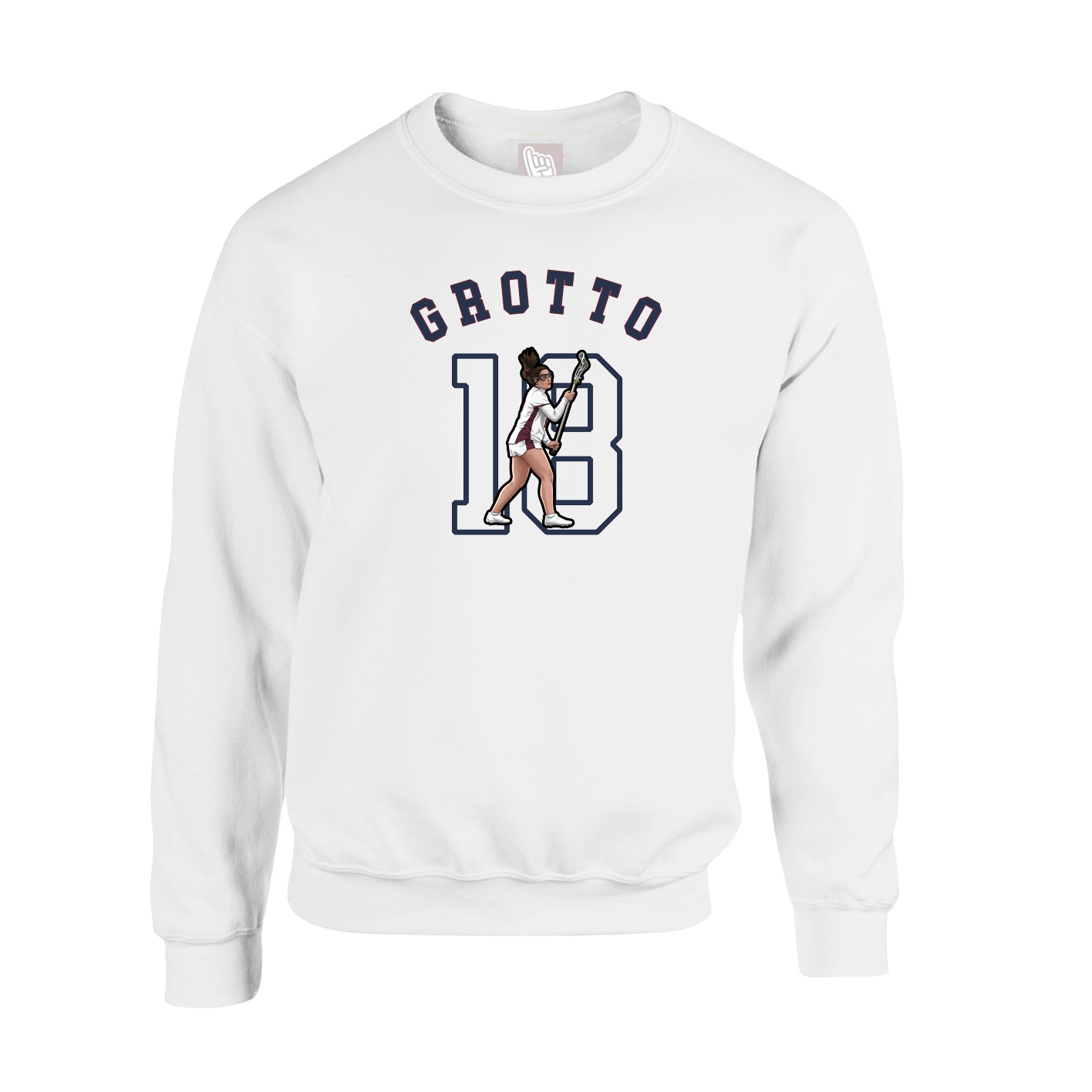 Fleece Crew — Shirsey Arch in White