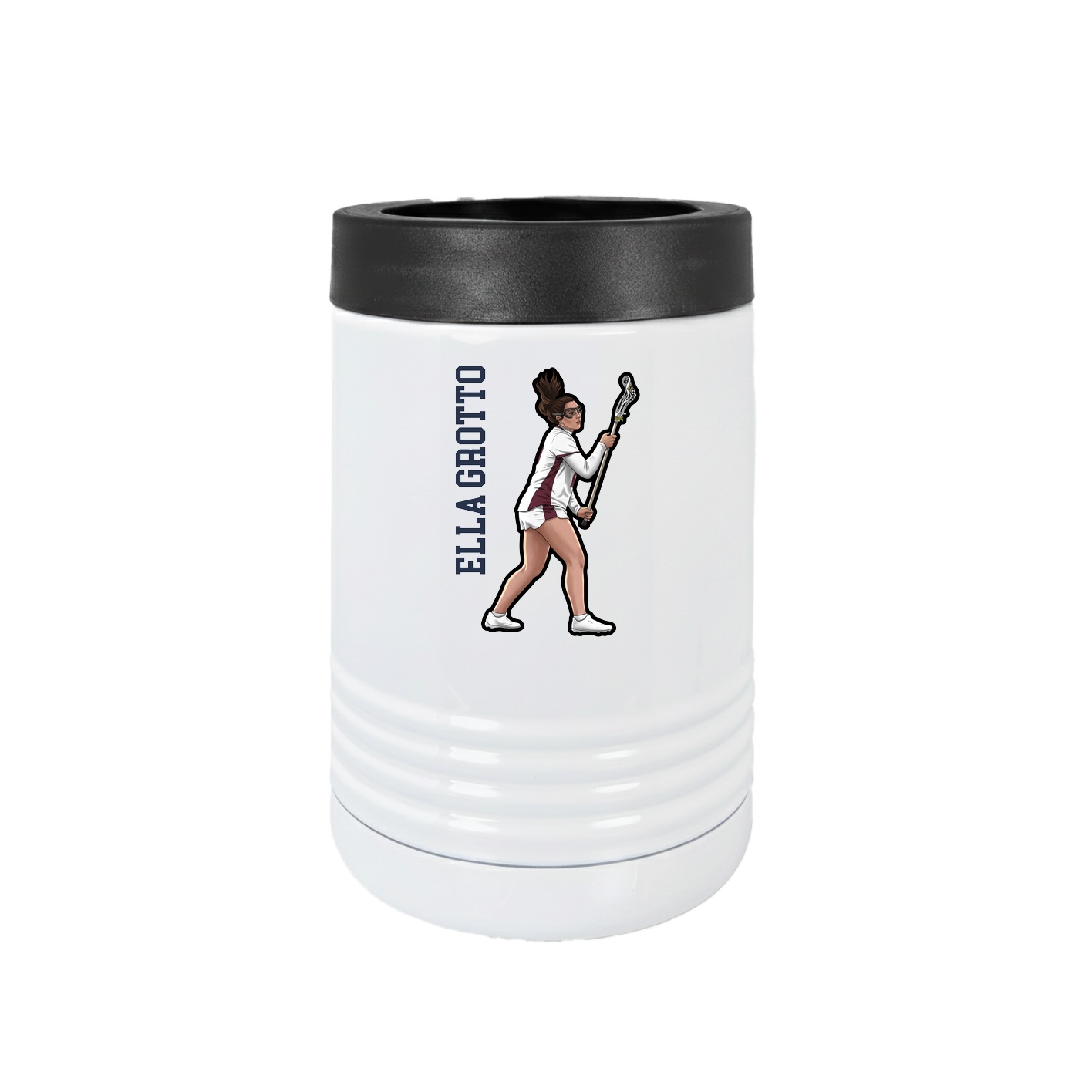Beverage Holder — Name Vertical in White