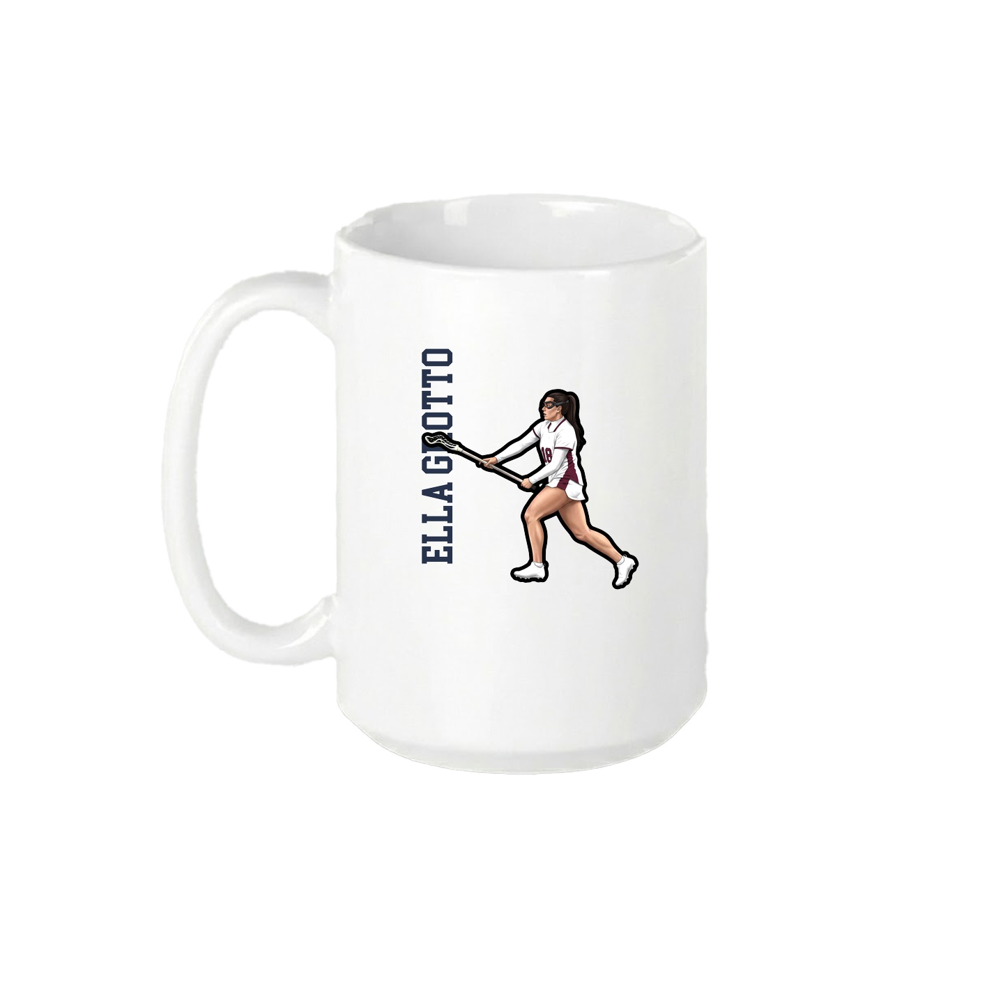 15oz Coffee Mug — Name Vertical in White