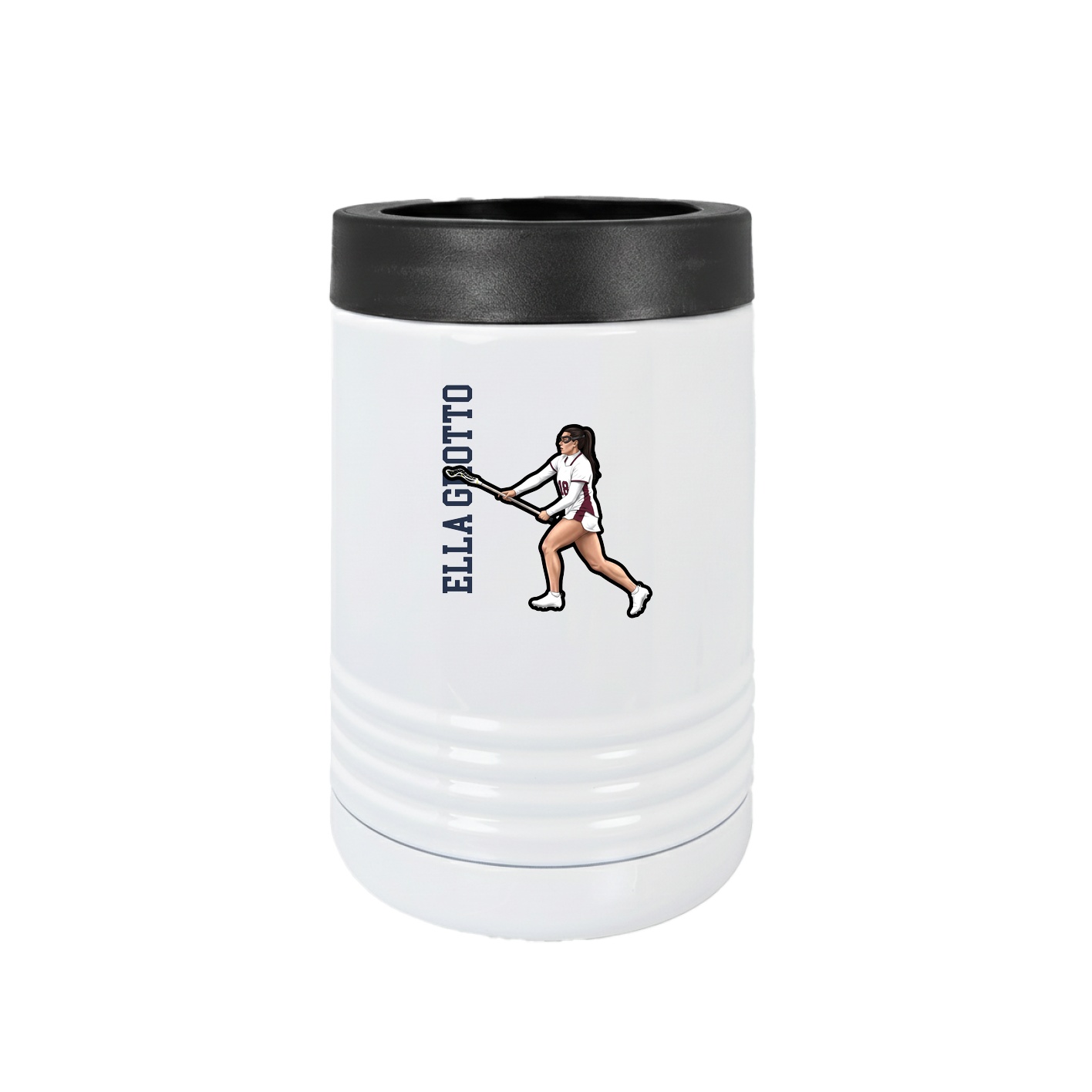 Beverage Holder — Name Vertical in White