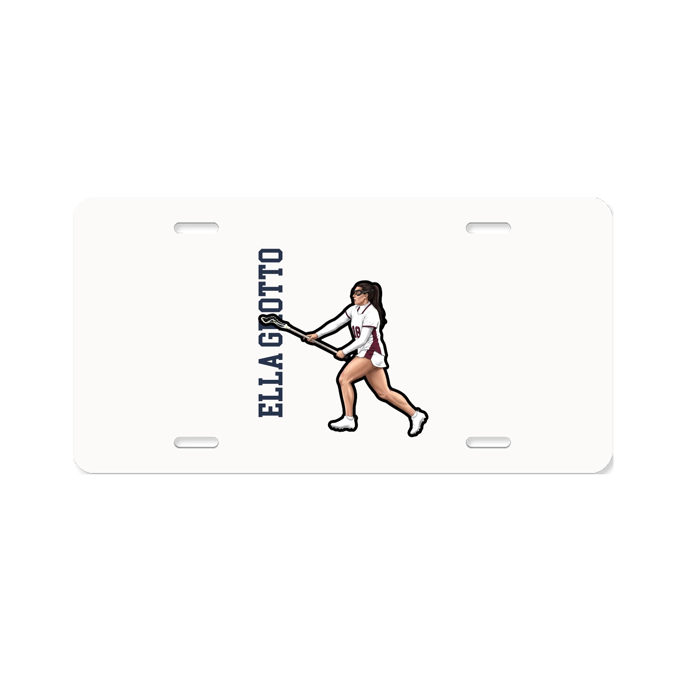 License Plate — Name Vertical in Classic
