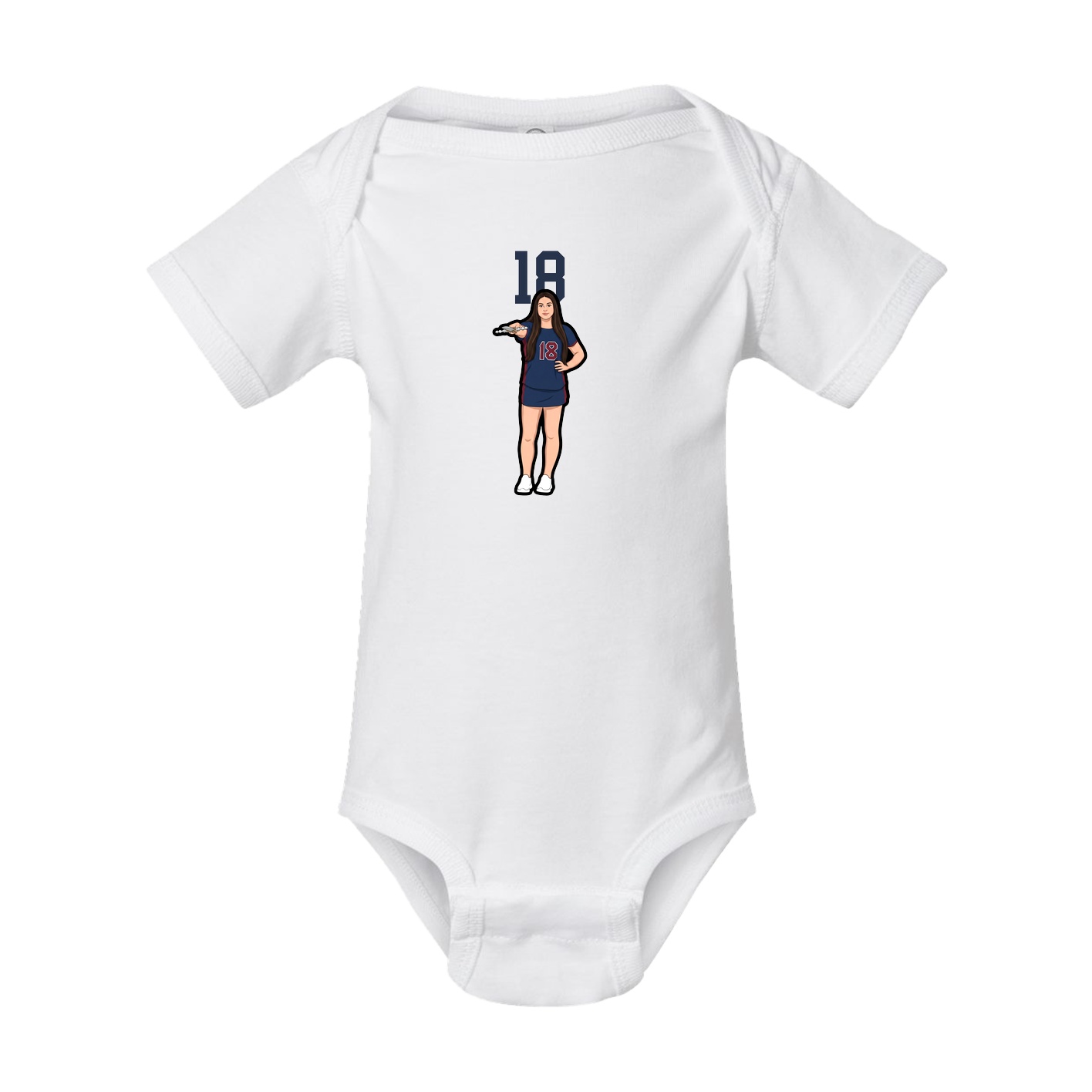 Baby Onesie — Number Top in White