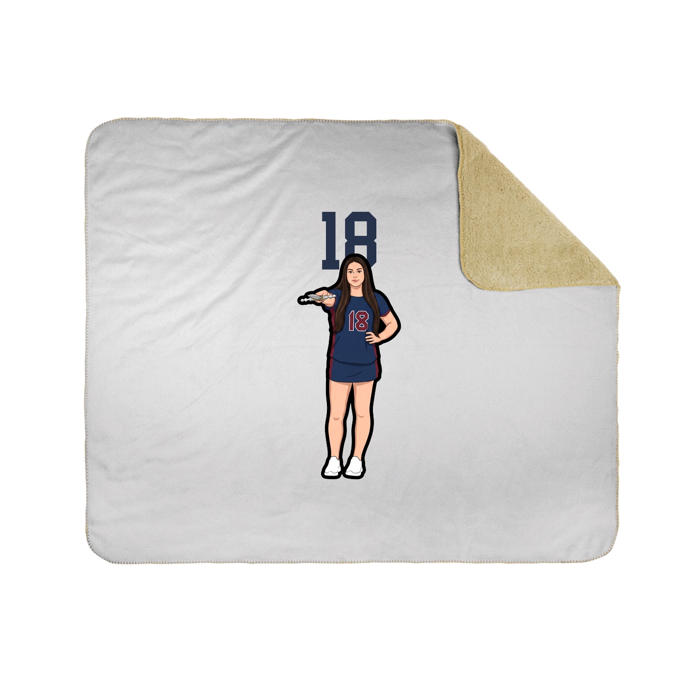 Throw Blanket — Number Top in White