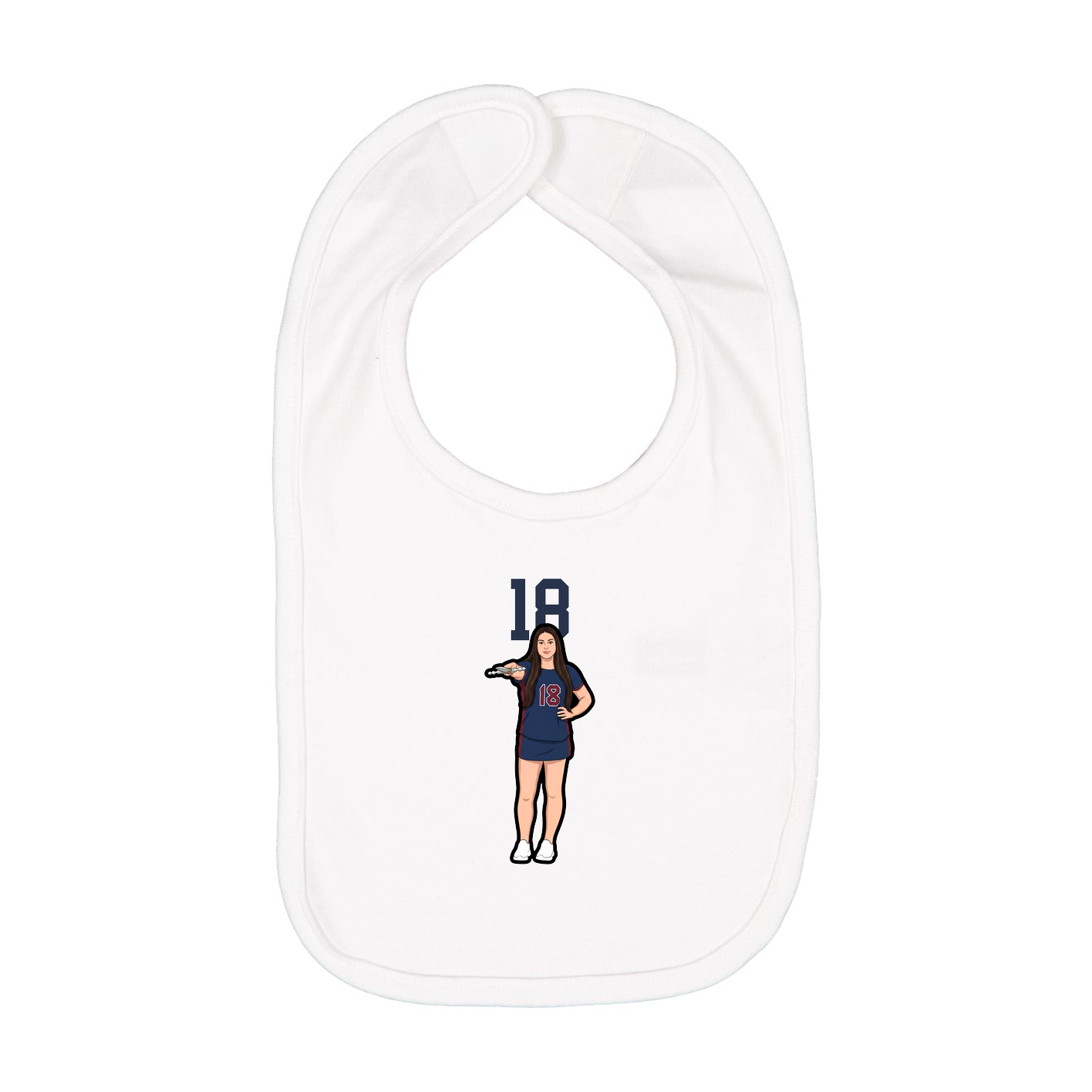 Infant Bib — Number Top in White