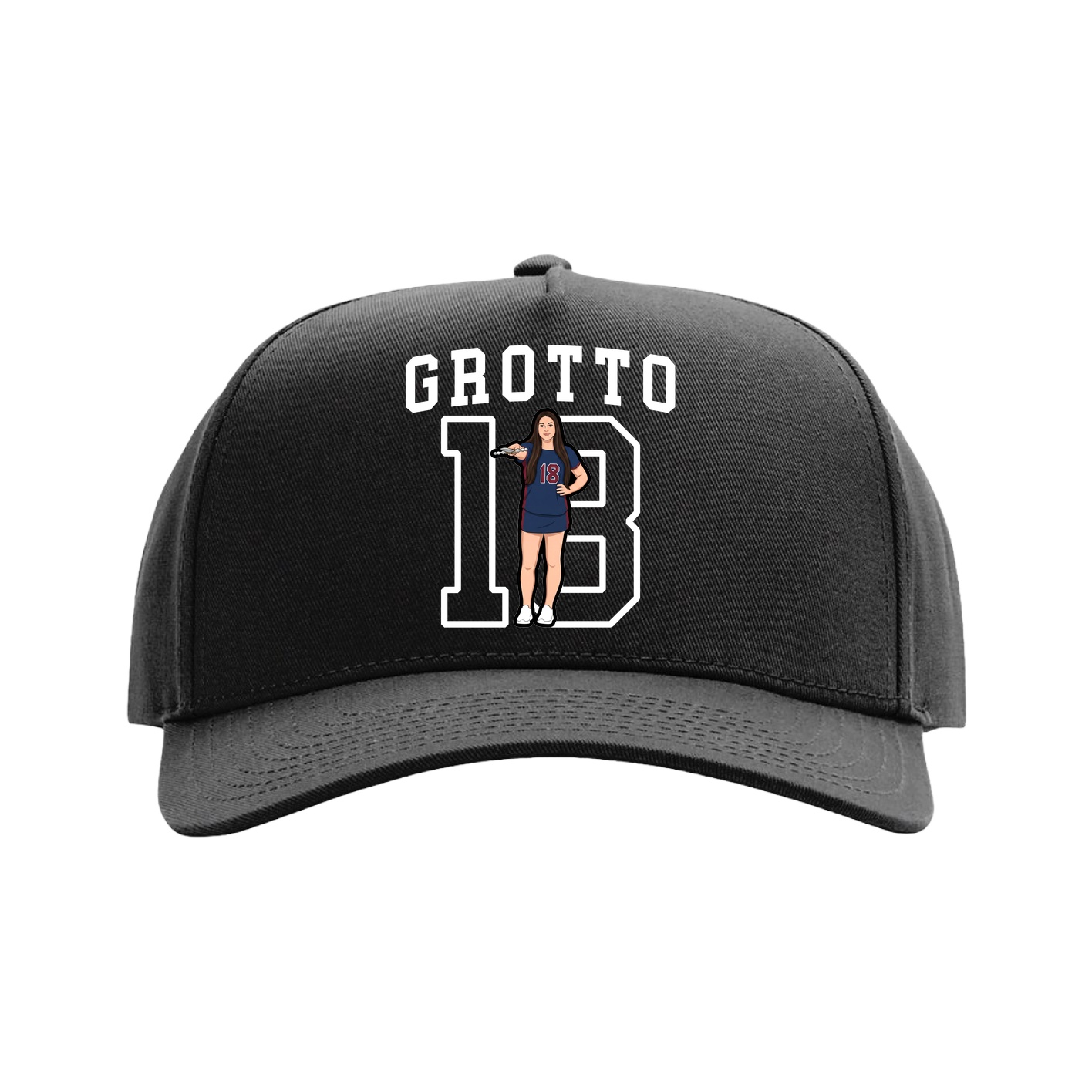 Full Fabric Five-Panel Champ Cap — Shirsey in Black