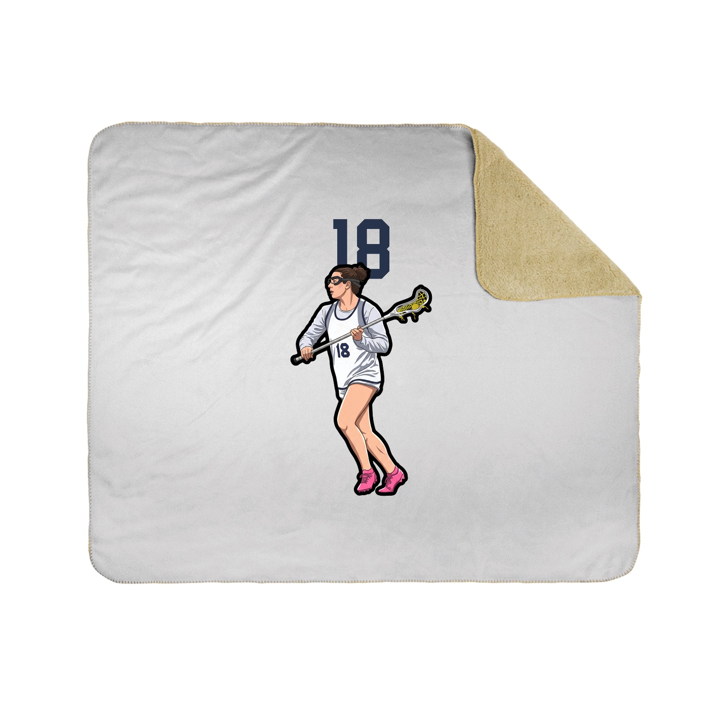Throw Blanket — Number Top in White