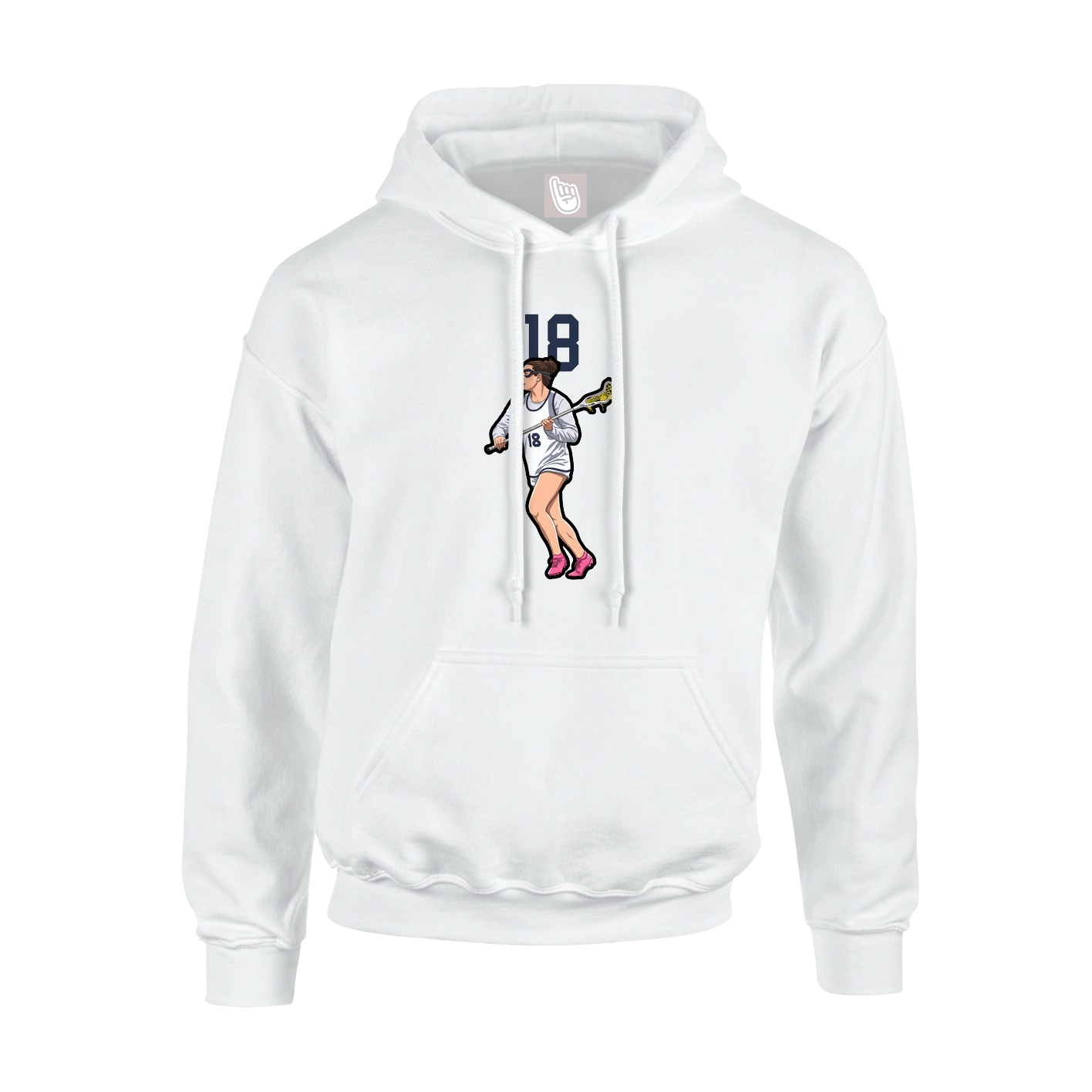 Youth Hoodie — Number Top in White