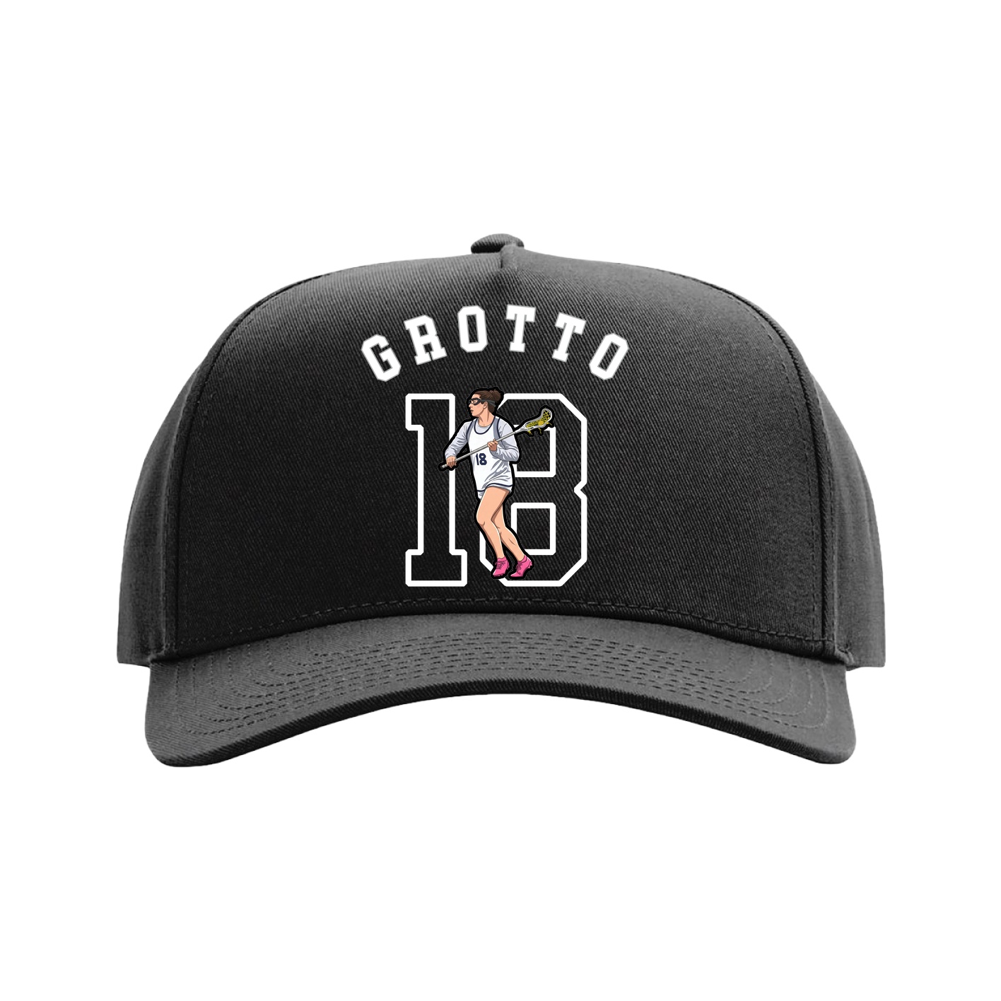 Full Fabric Five-Panel Champ Cap — Shirsey Arch in Black
