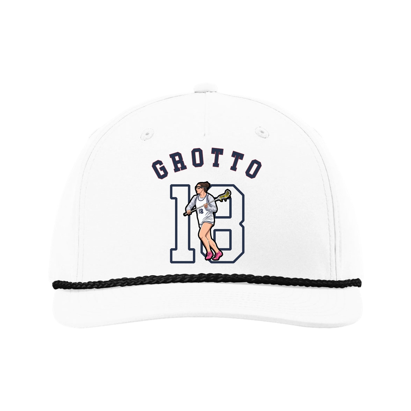 Five-Panel Classic Rope Cap — Shirsey Arch in White
