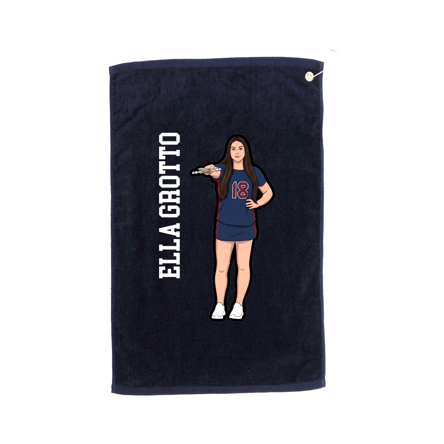 Golf Towel — Name Vertical in Navy