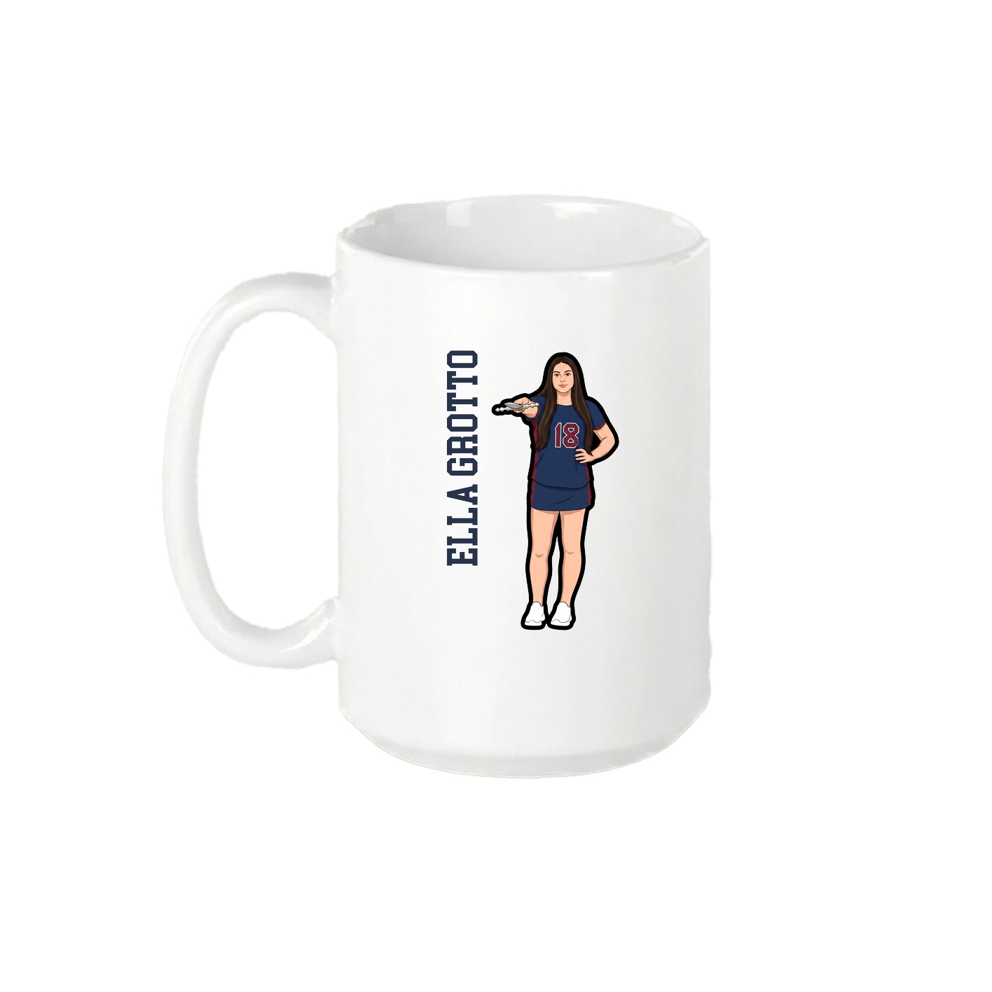 15oz Coffee Mug — Name Vertical in White