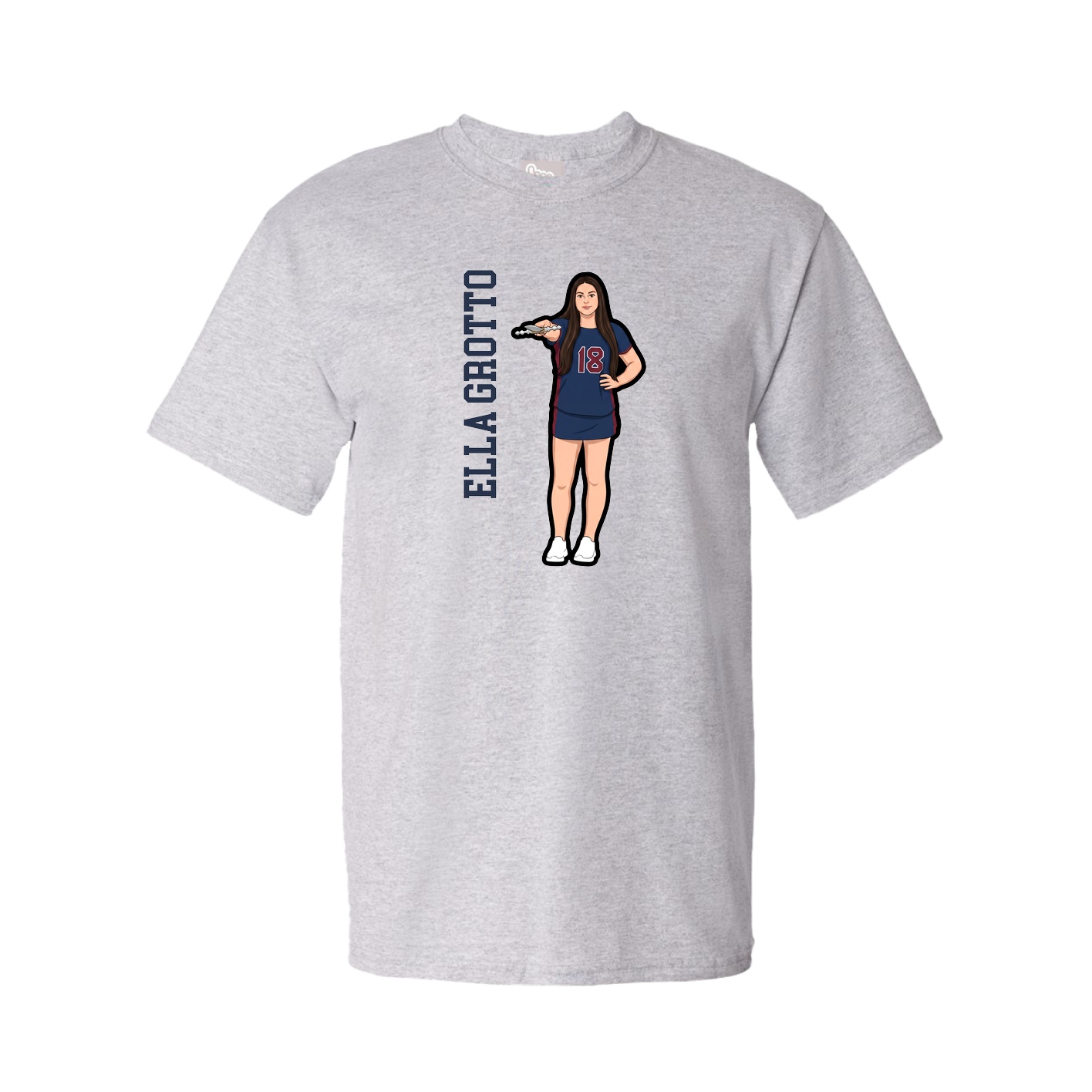 Youth Tee — Name Vertical in Grey