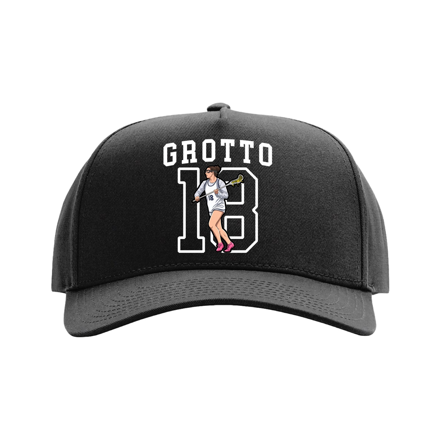 Full Fabric Five-Panel Champ Cap — Shirsey in Black