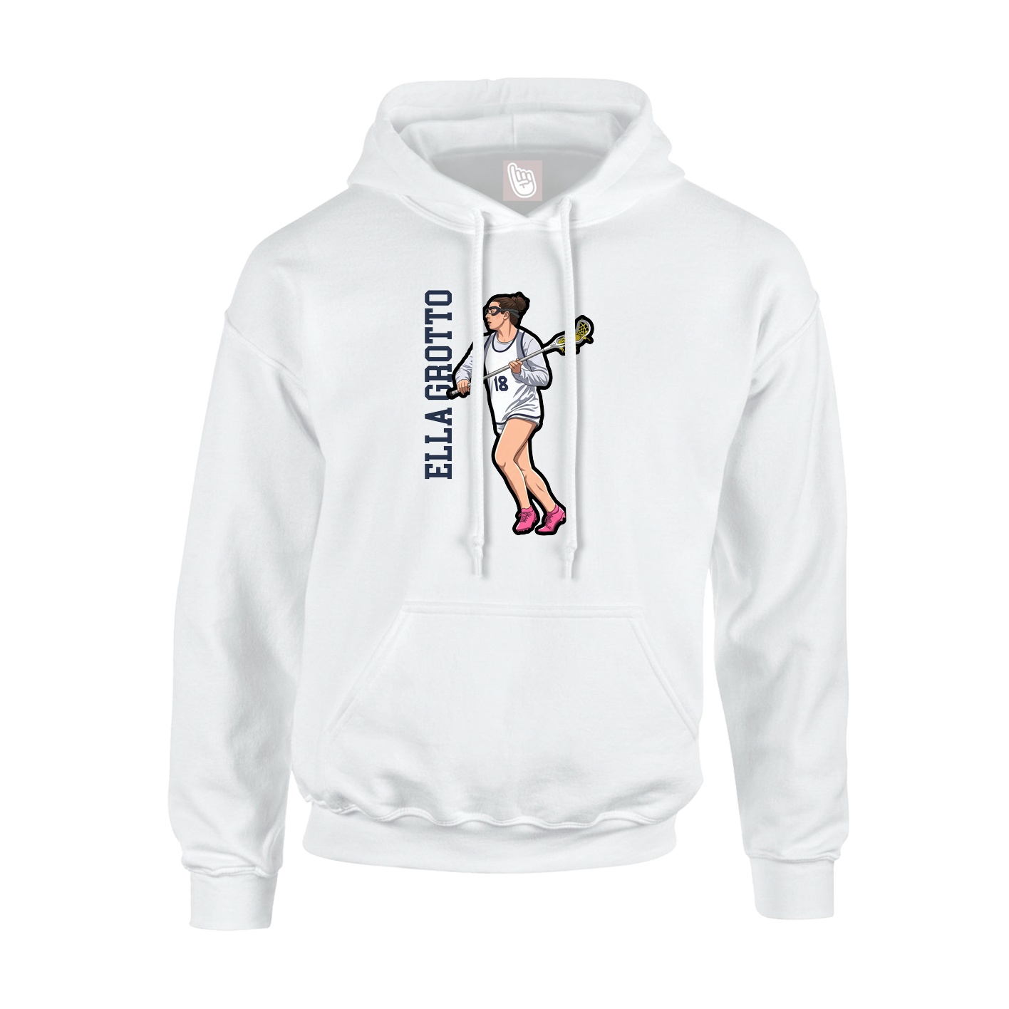 Hoodie — Name Vertical in White