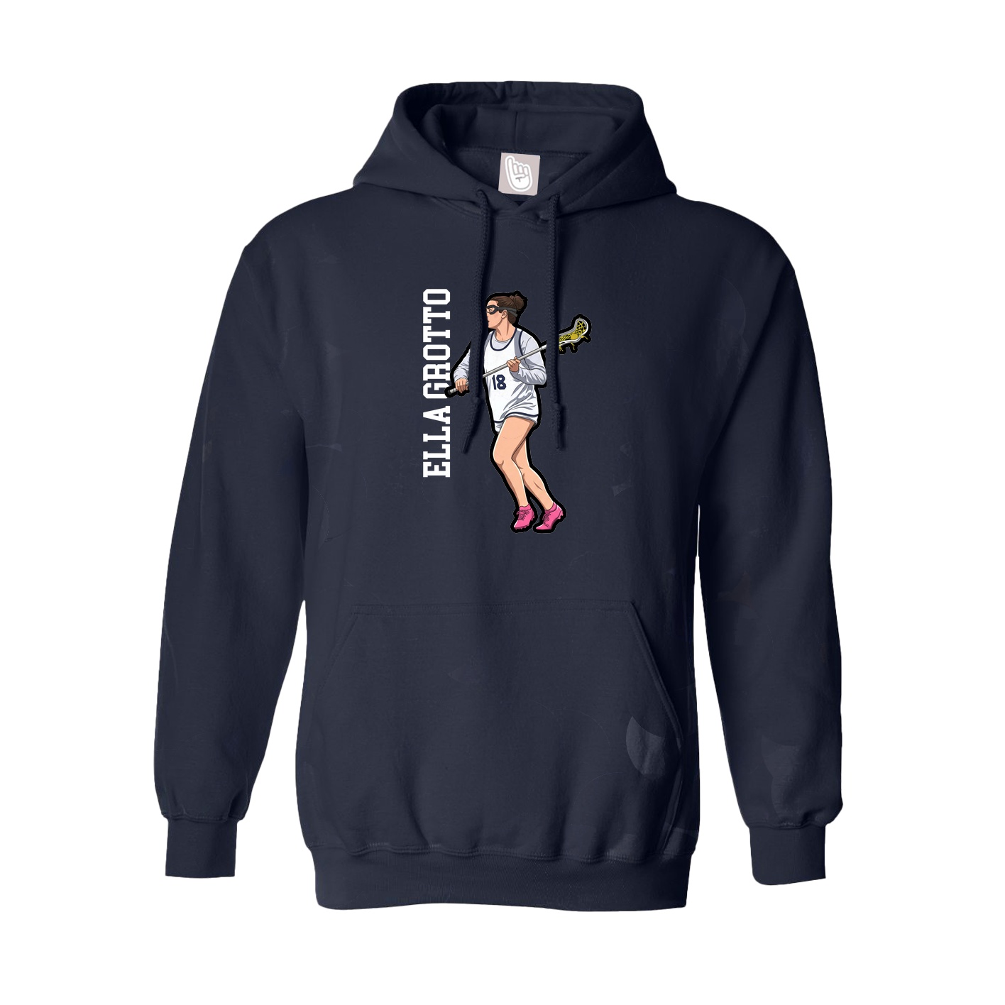 Youth Hoodie — Name Vertical in Navy