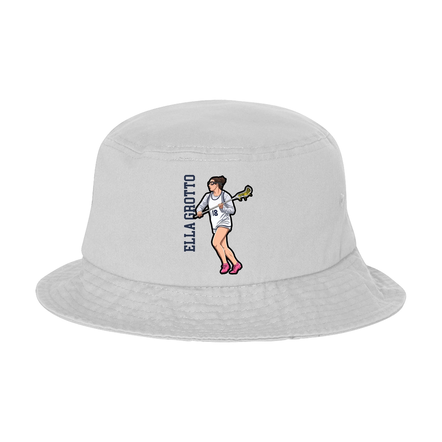 Bucket Cap — Name Vertical in White