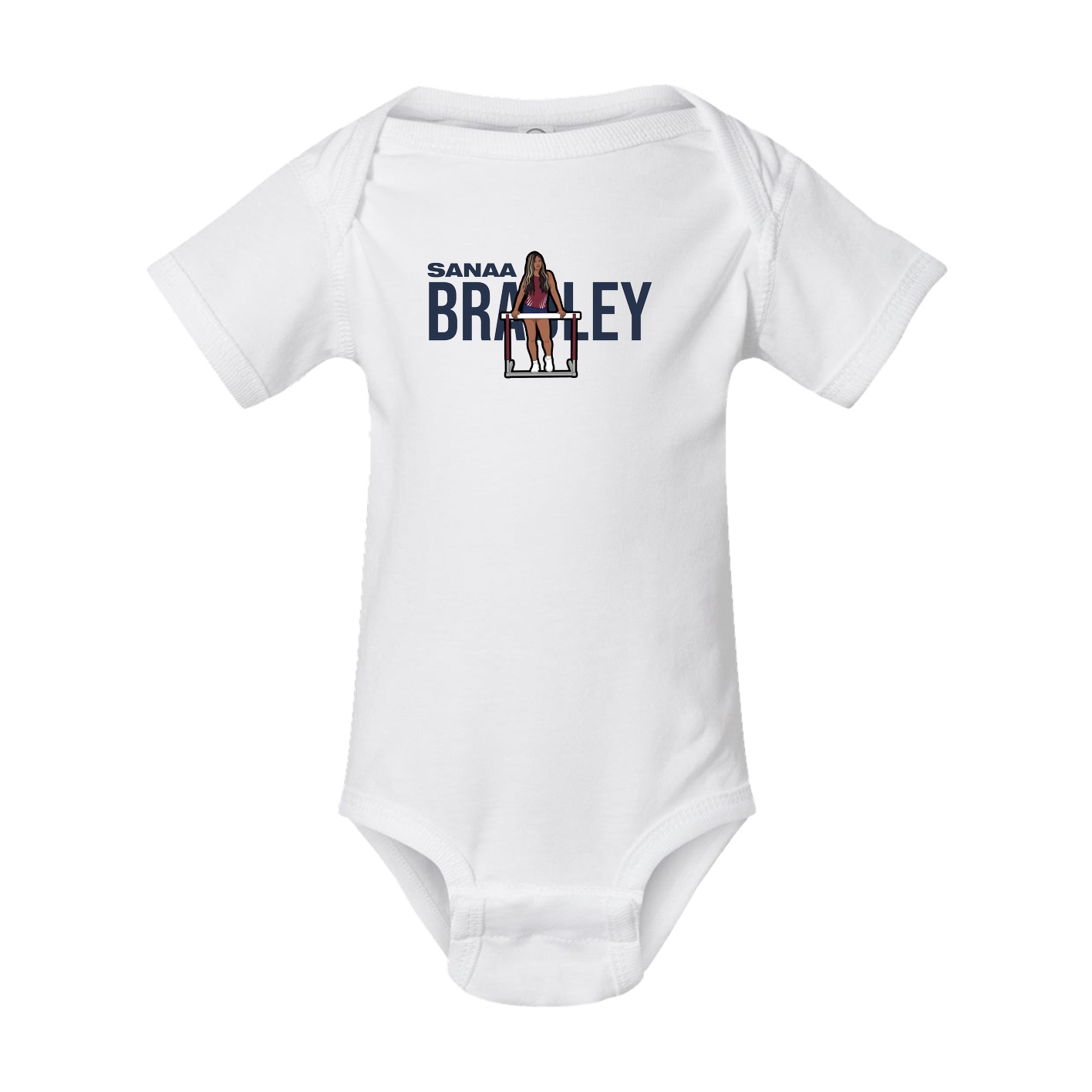 Baby Onesie — Player Name in White
