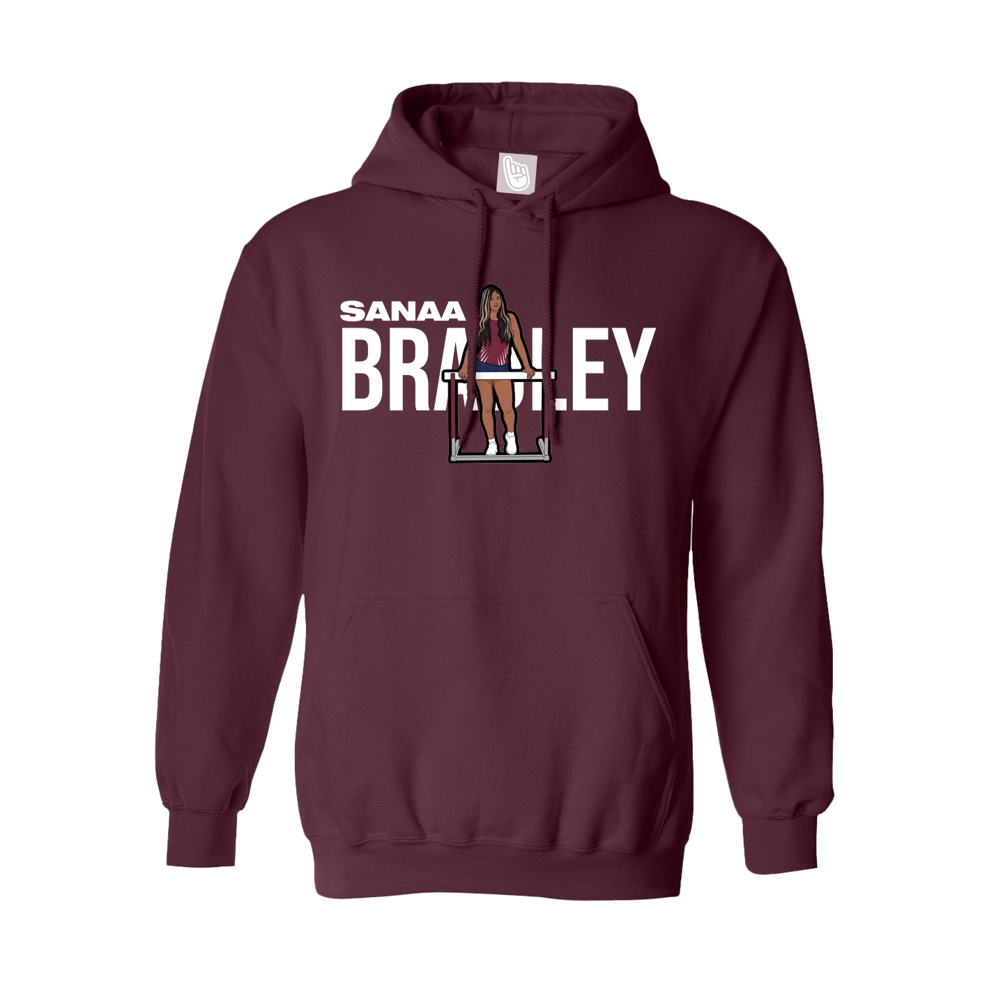 Youth Hoodie — Player Name in Maroon