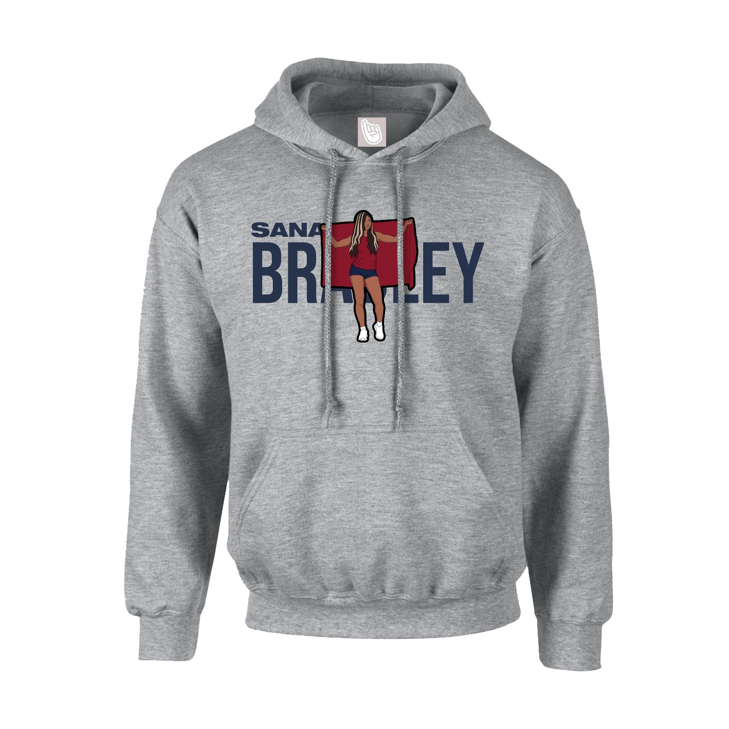 Youth Hoodie — Player Name in Grey
