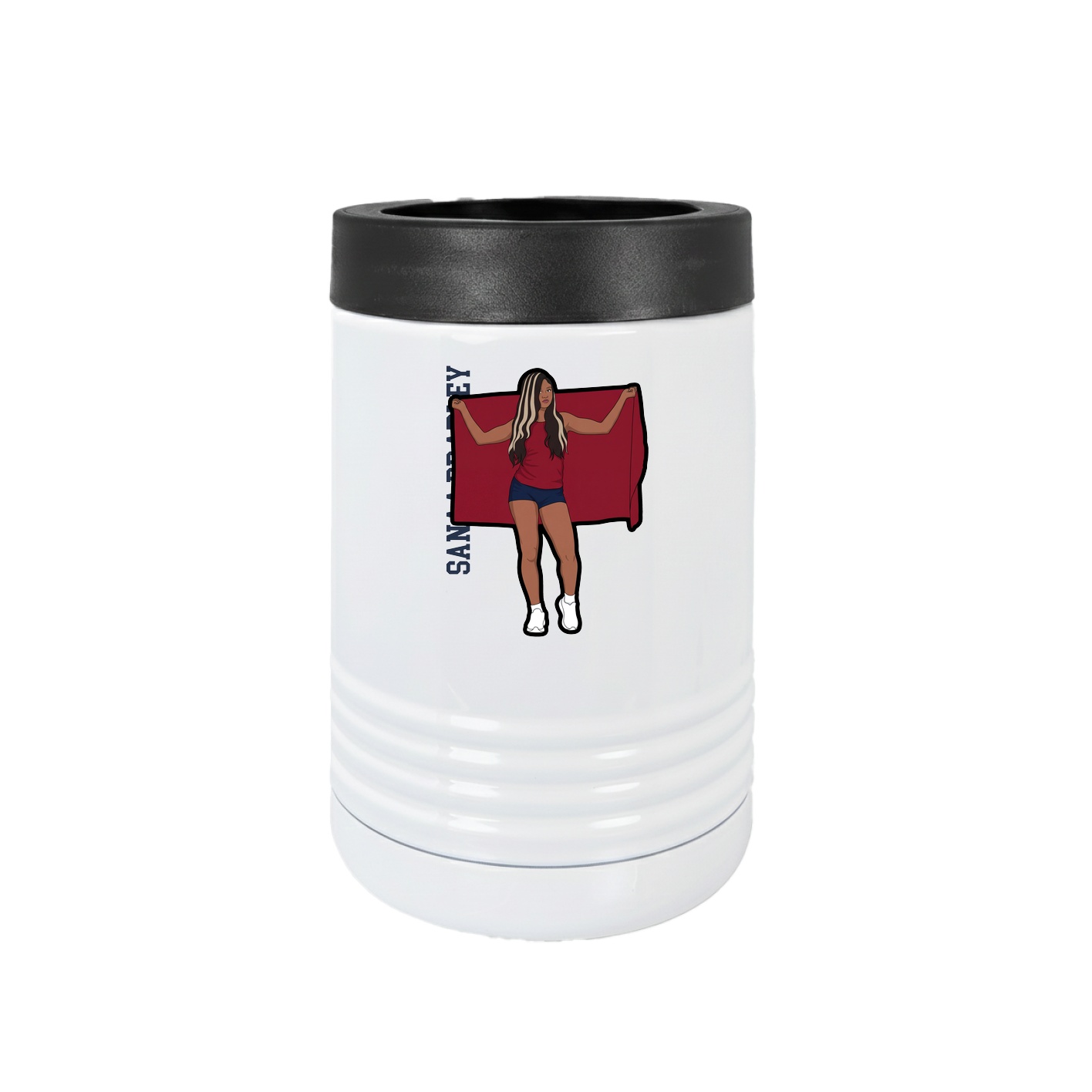 Beverage Holder — Name Vertical in White