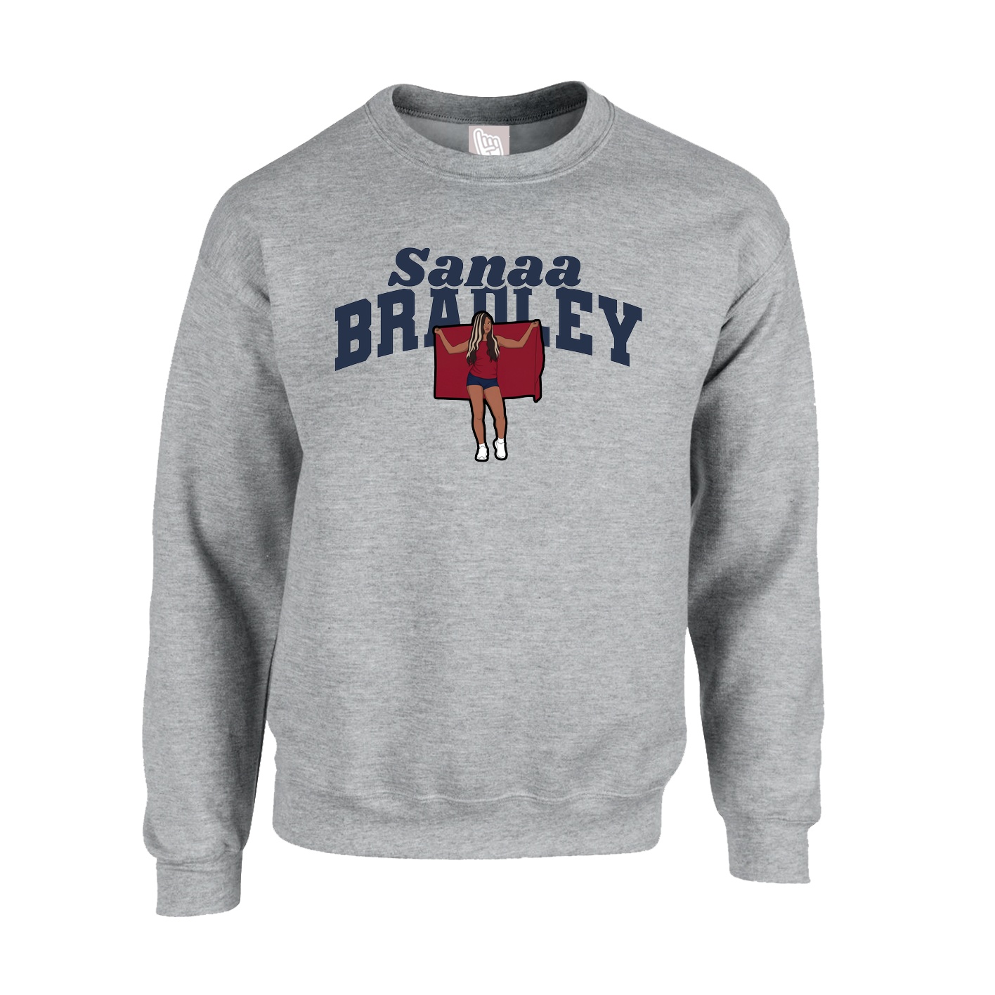Fleece Crew — Signature Arch in Grey