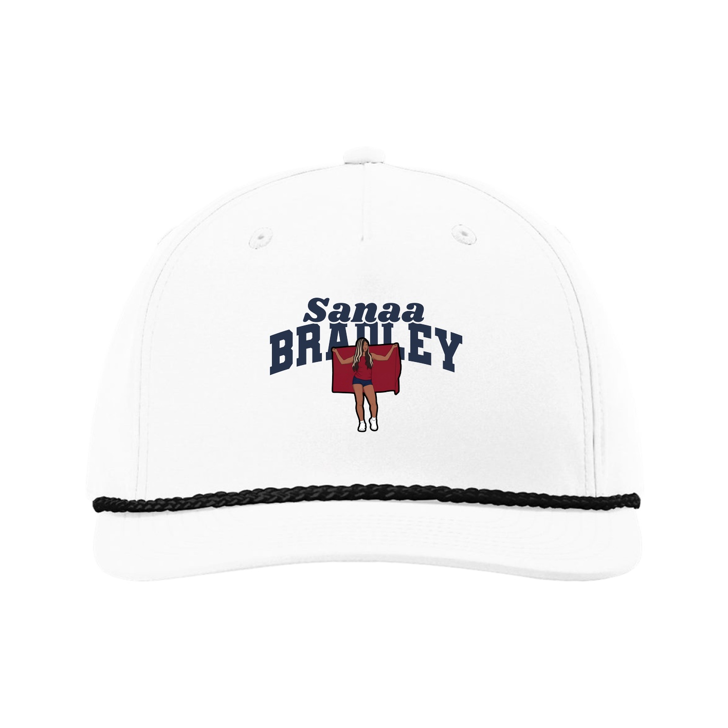 Five-Panel Classic Rope Cap — Signature Arch in White
