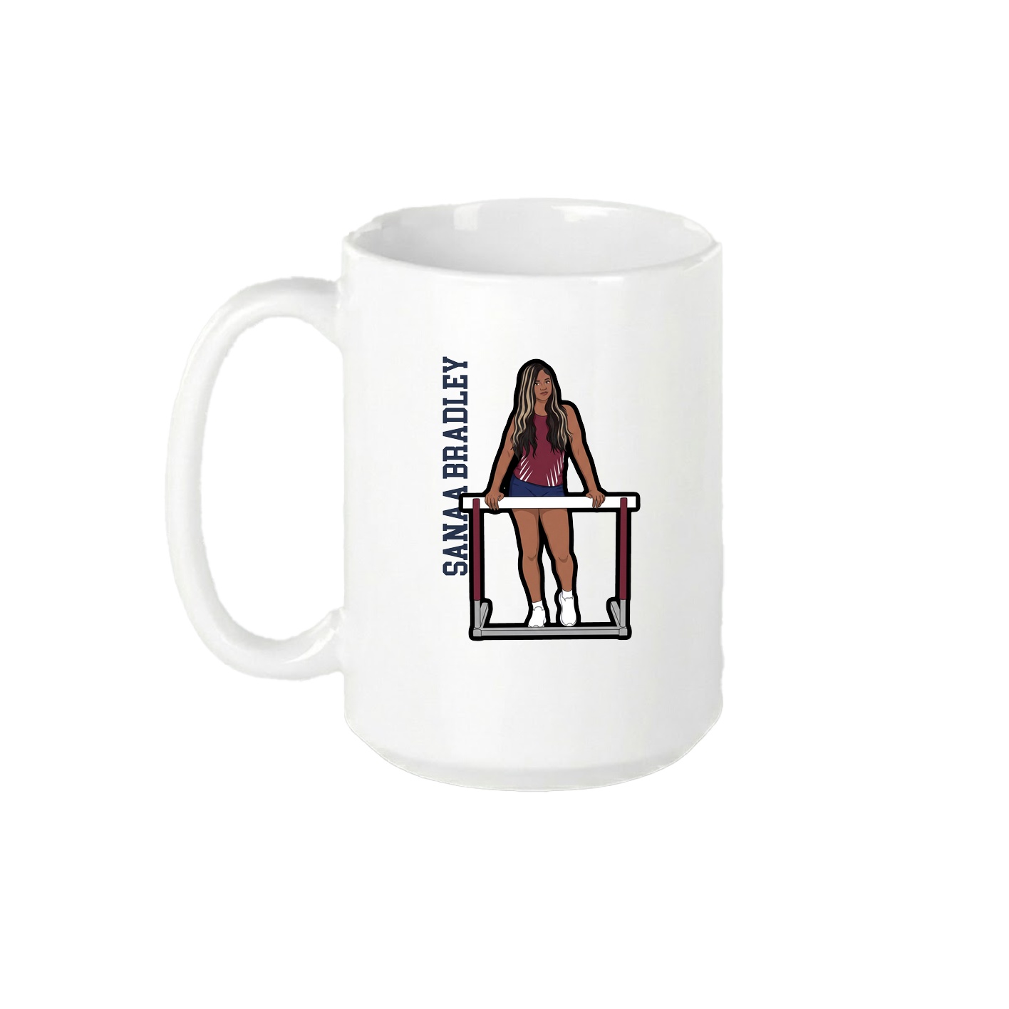 15oz Coffee Mug — Name Vertical in White