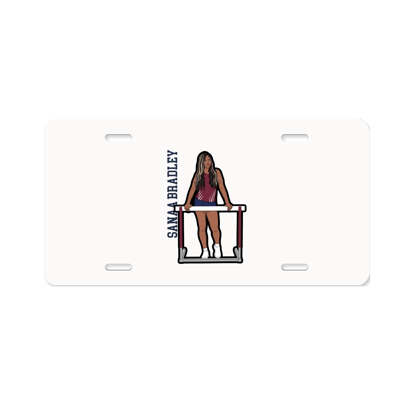 License Plate — Name Vertical in Classic