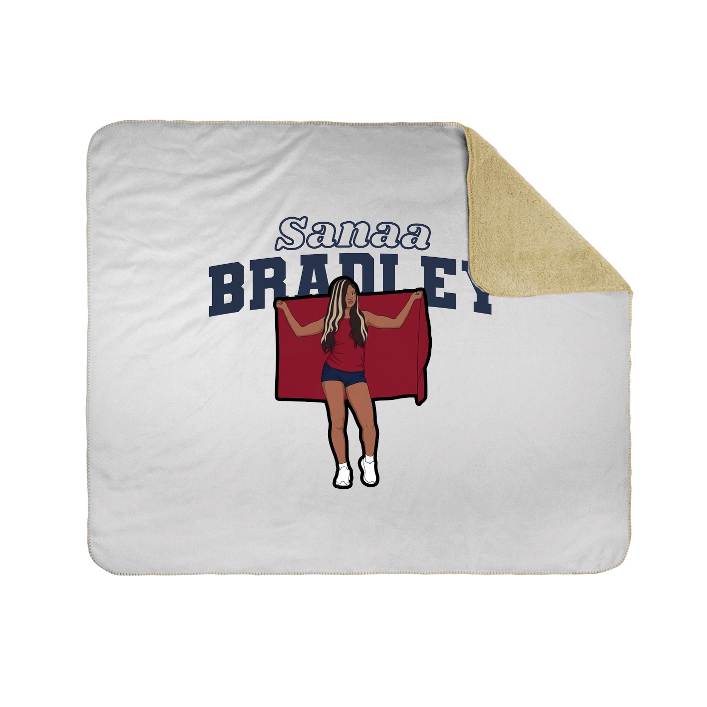 Throw Blanket — Name Arch in White