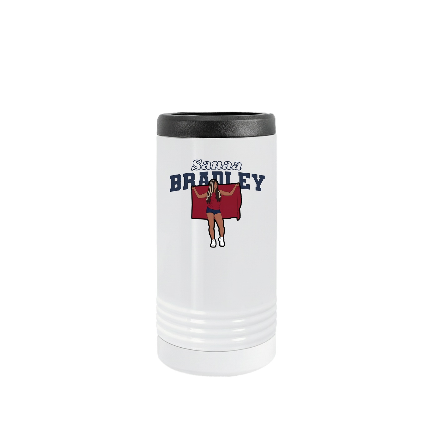 Slim Beverage Holder — Name Arch in White