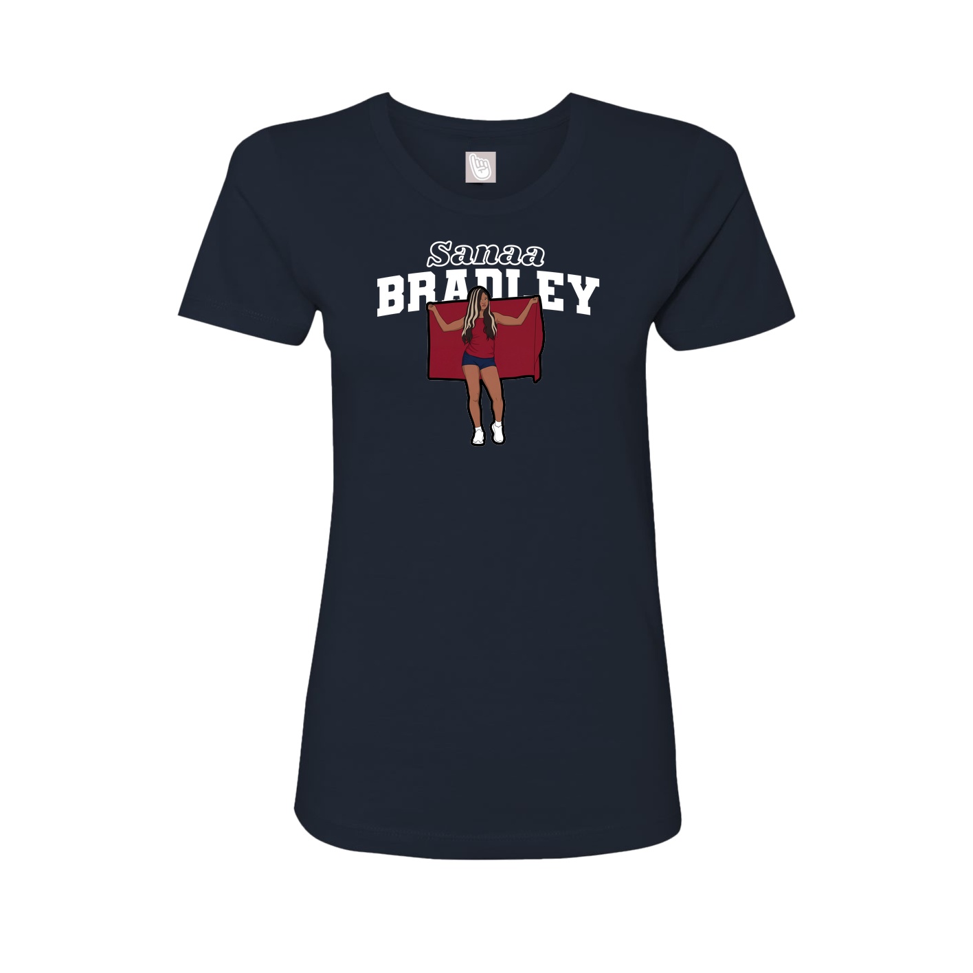 Fitted Women's Tee — Name Arch in Navy