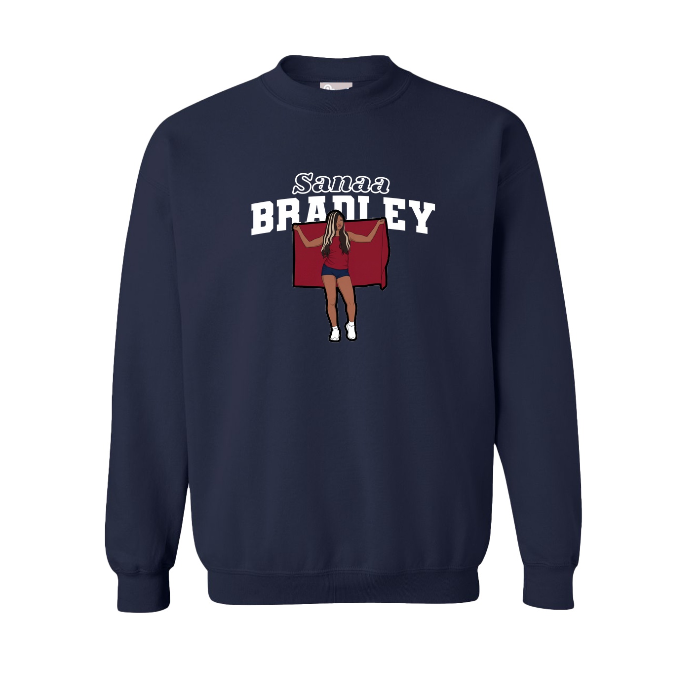 Fleece Crew — Name Arch in Navy