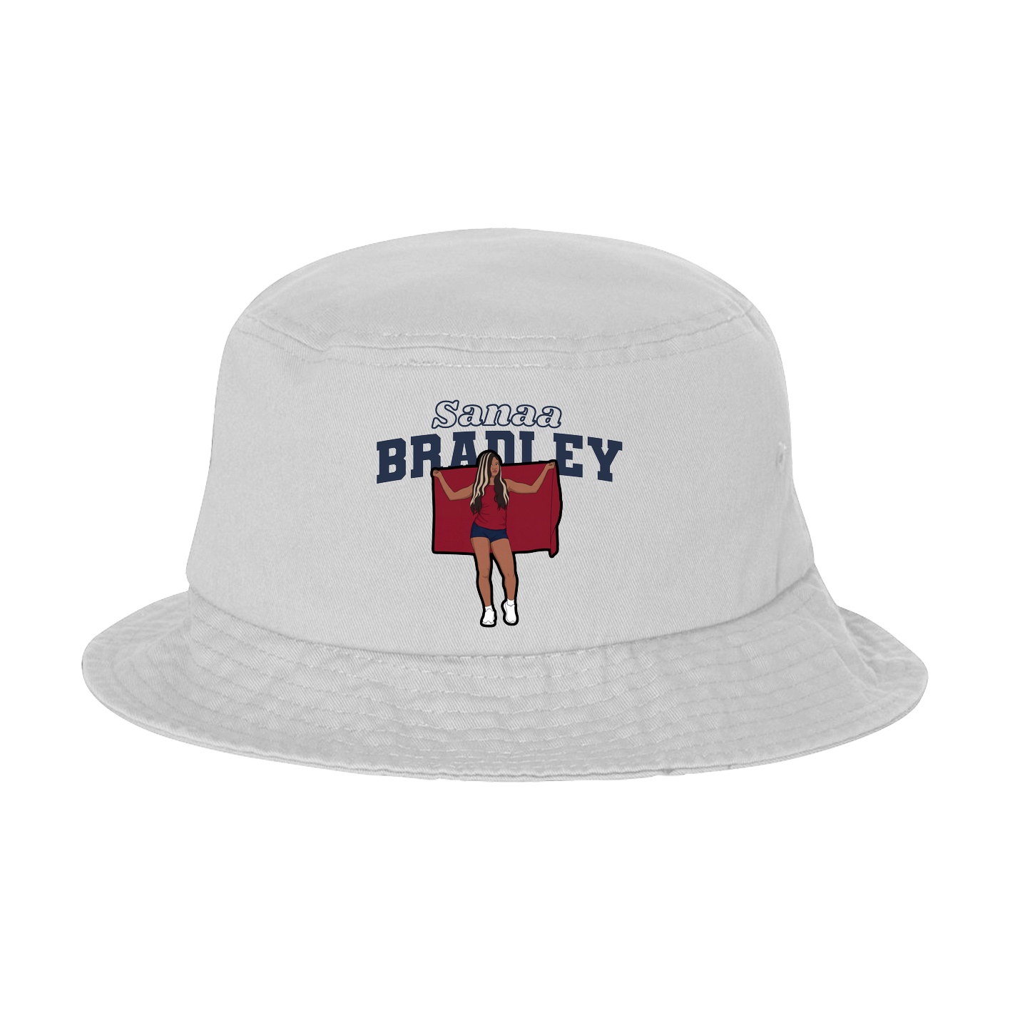 Bucket Cap — Name Arch in White