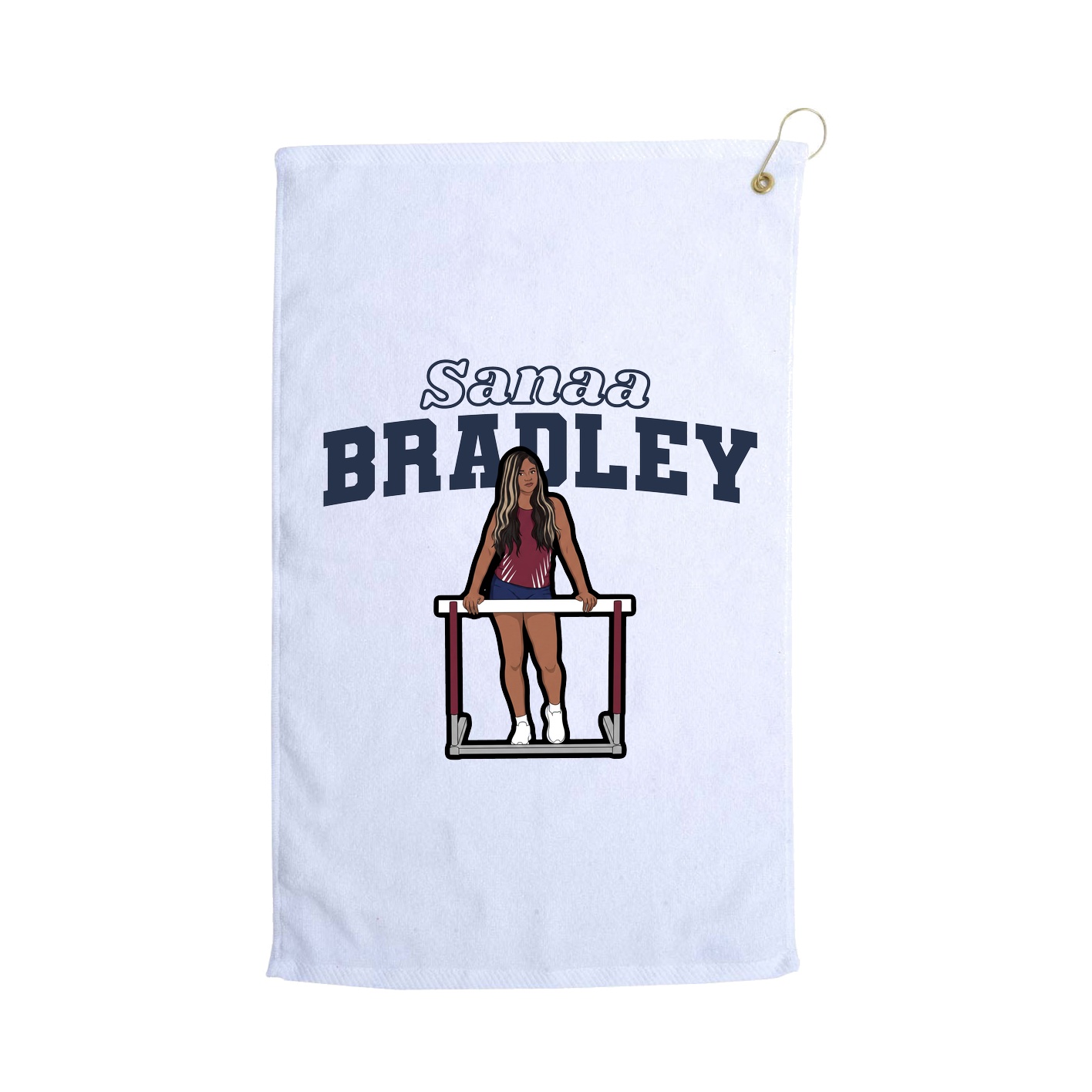 Golf Towel — Name Arch in White
