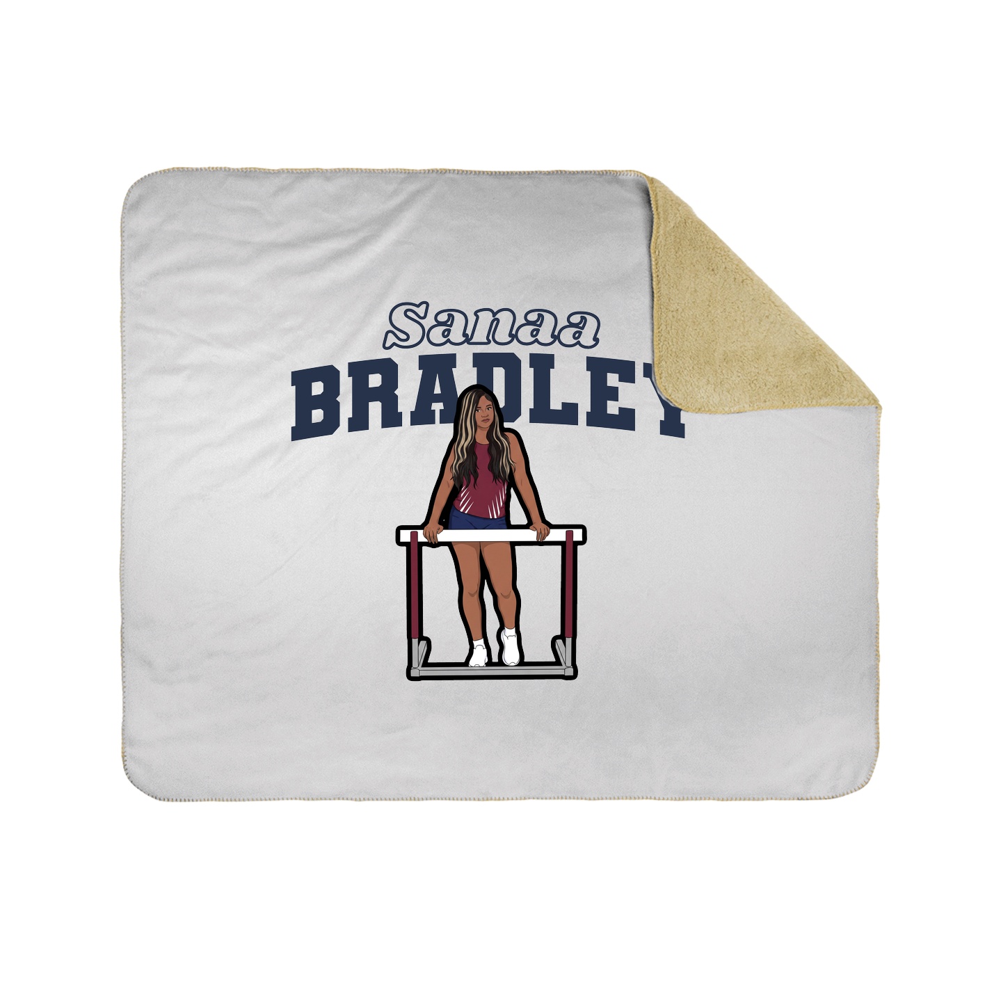 Throw Blanket — Name Arch in White