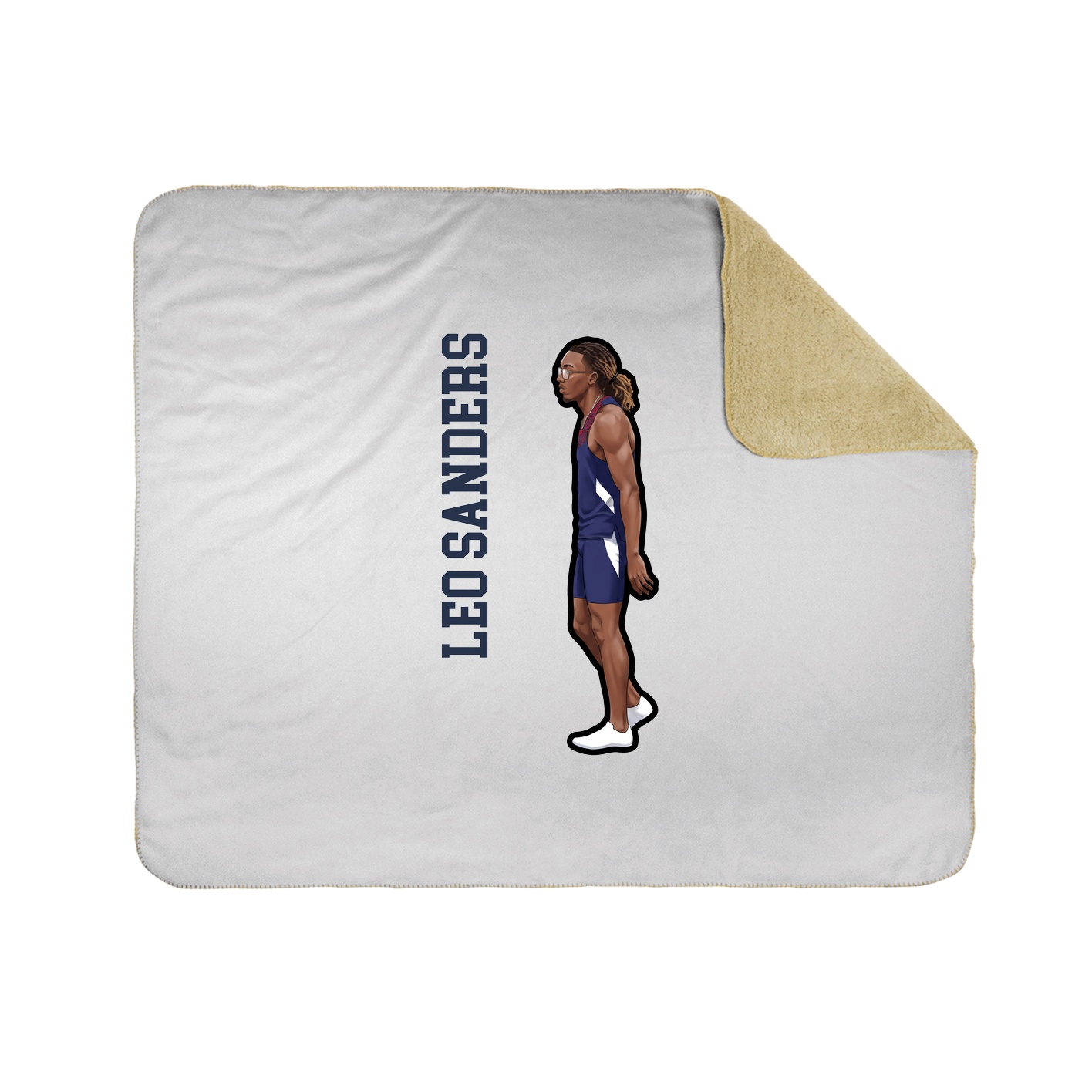 Throw Blanket — Name Vertical in White