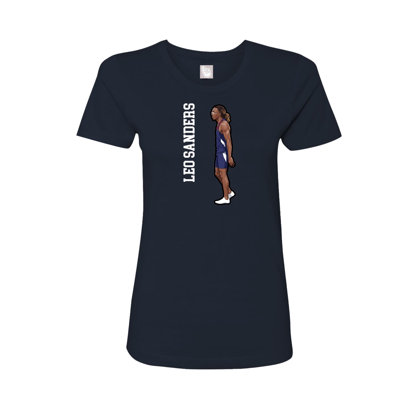 Fitted Women's Tee — Name Vertical in Navy