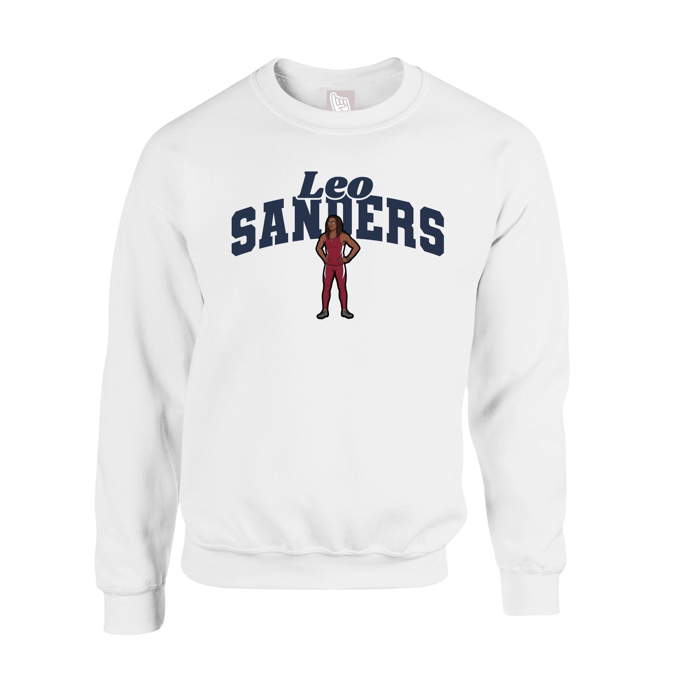 Fleece Crew — Signature Arch in White