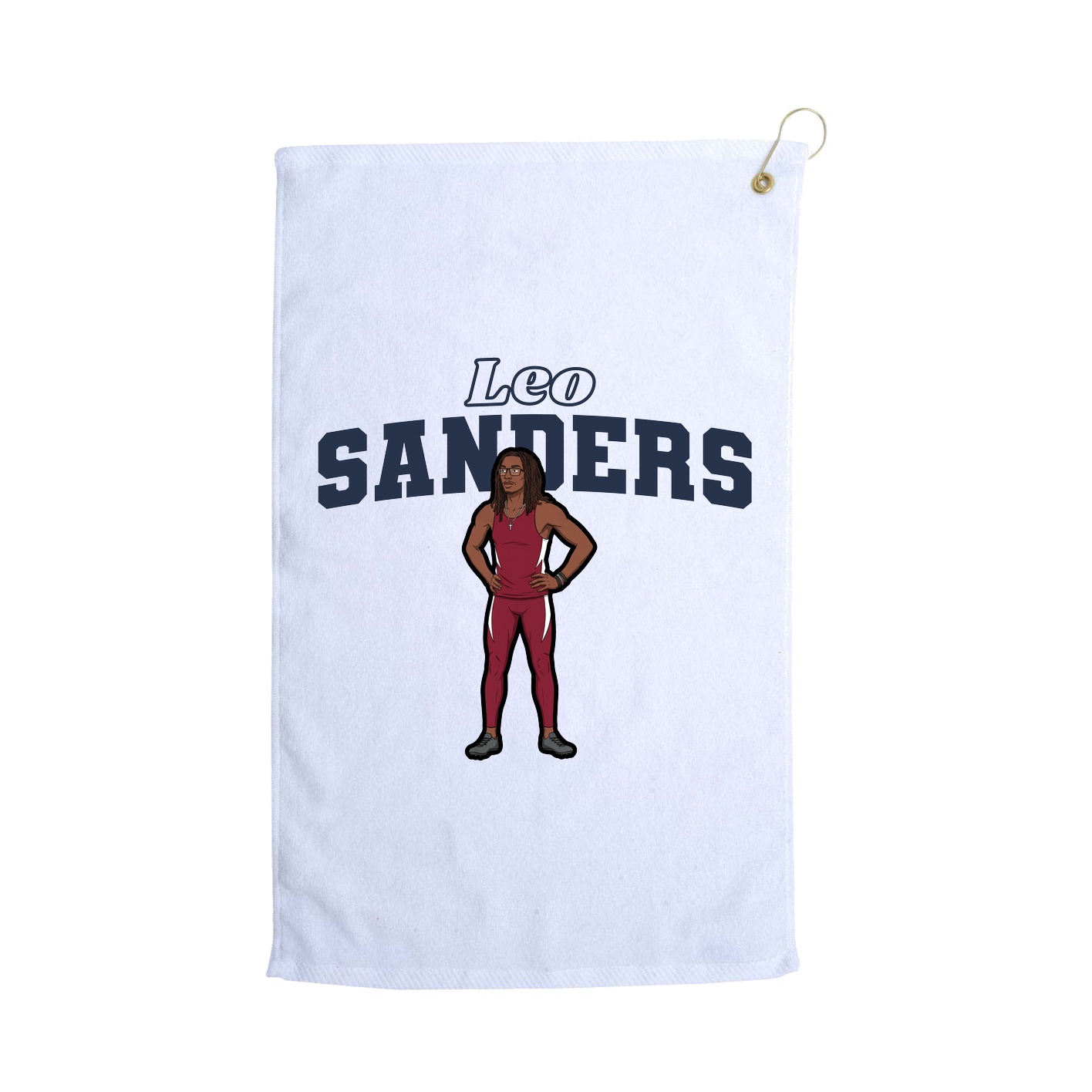 Golf Towel — Name Arch in White