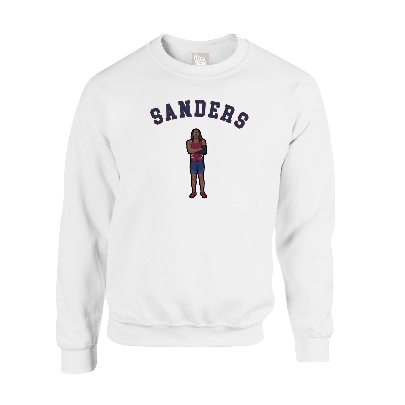 Fleece Crew — Shirsey Arch in White