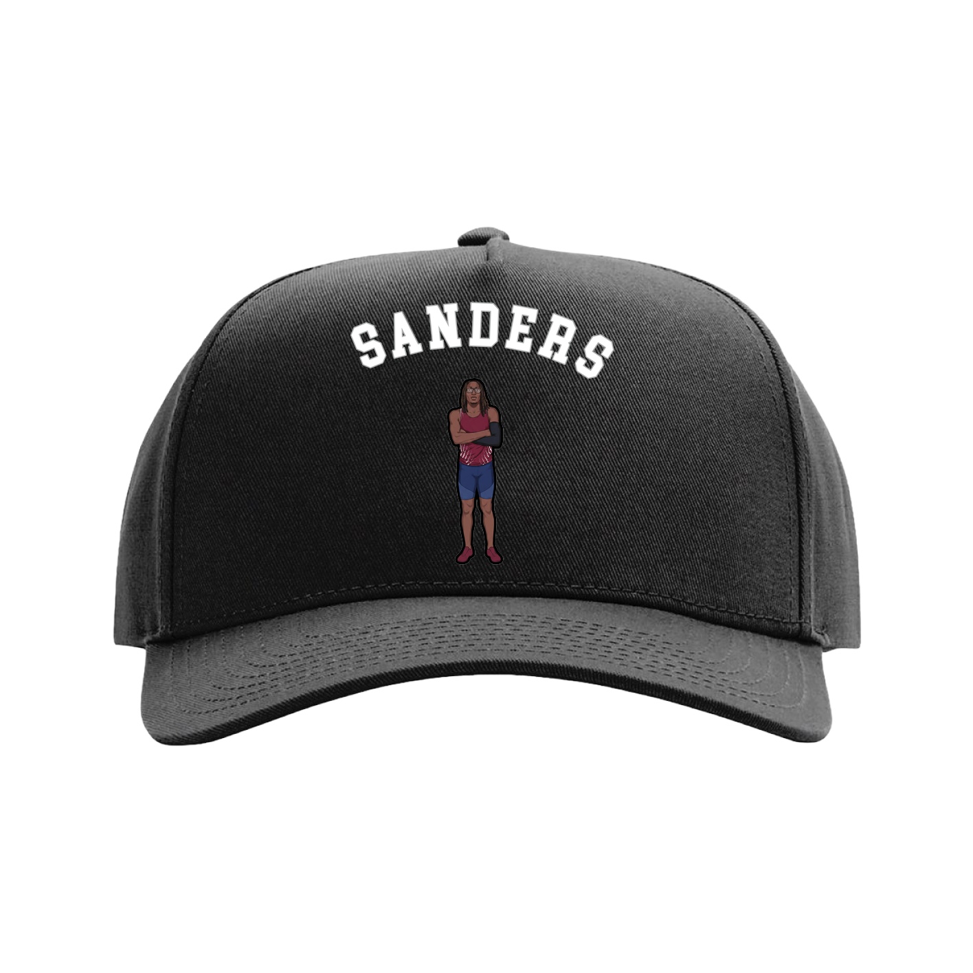 Full Fabric Five-Panel Champ Cap — Shirsey Arch in Black