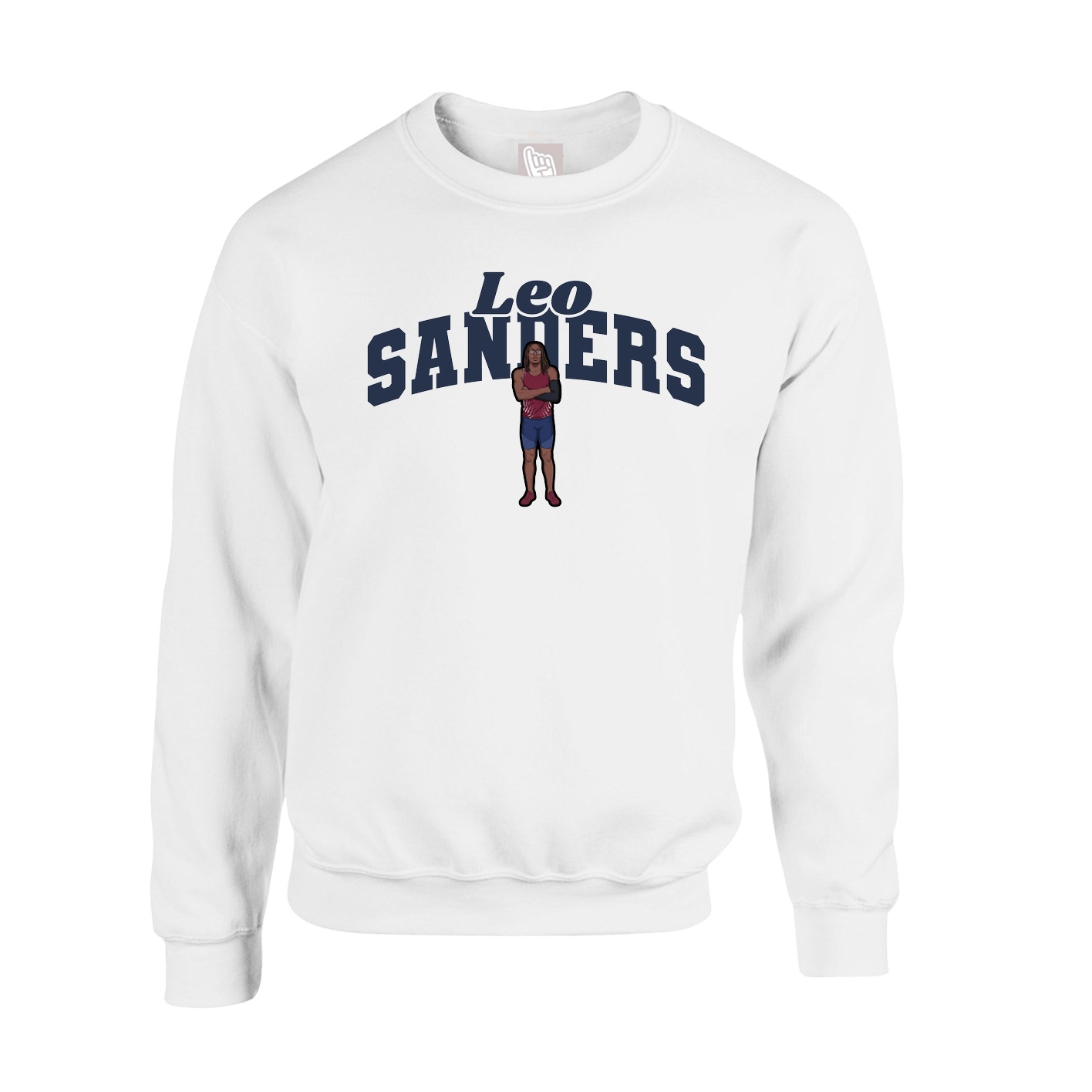 Fleece Crew — Signature Arch in White