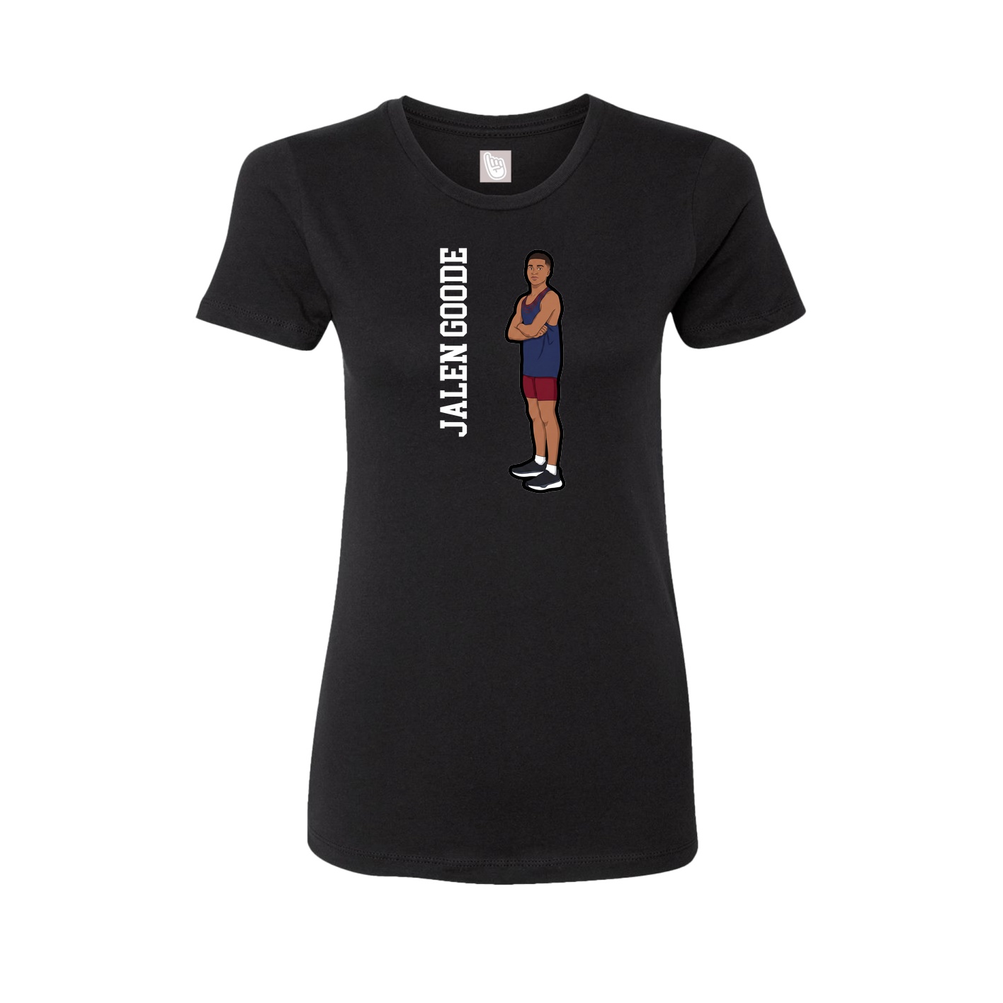 Fitted Women's Tee — Name Vertical in Black